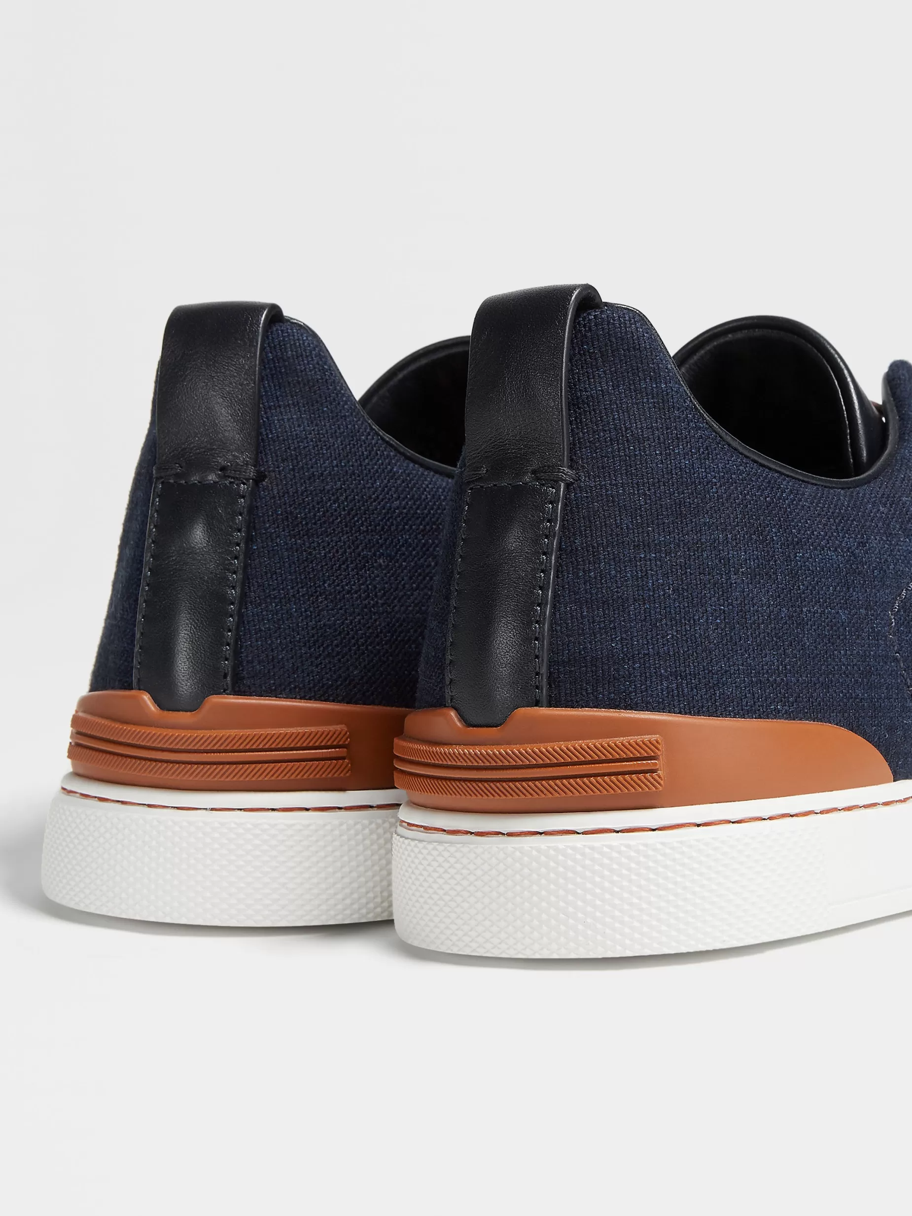 Baskets Triple Stitch™ en Denim de Coton Bleu Marine<ZEGNA Fashion