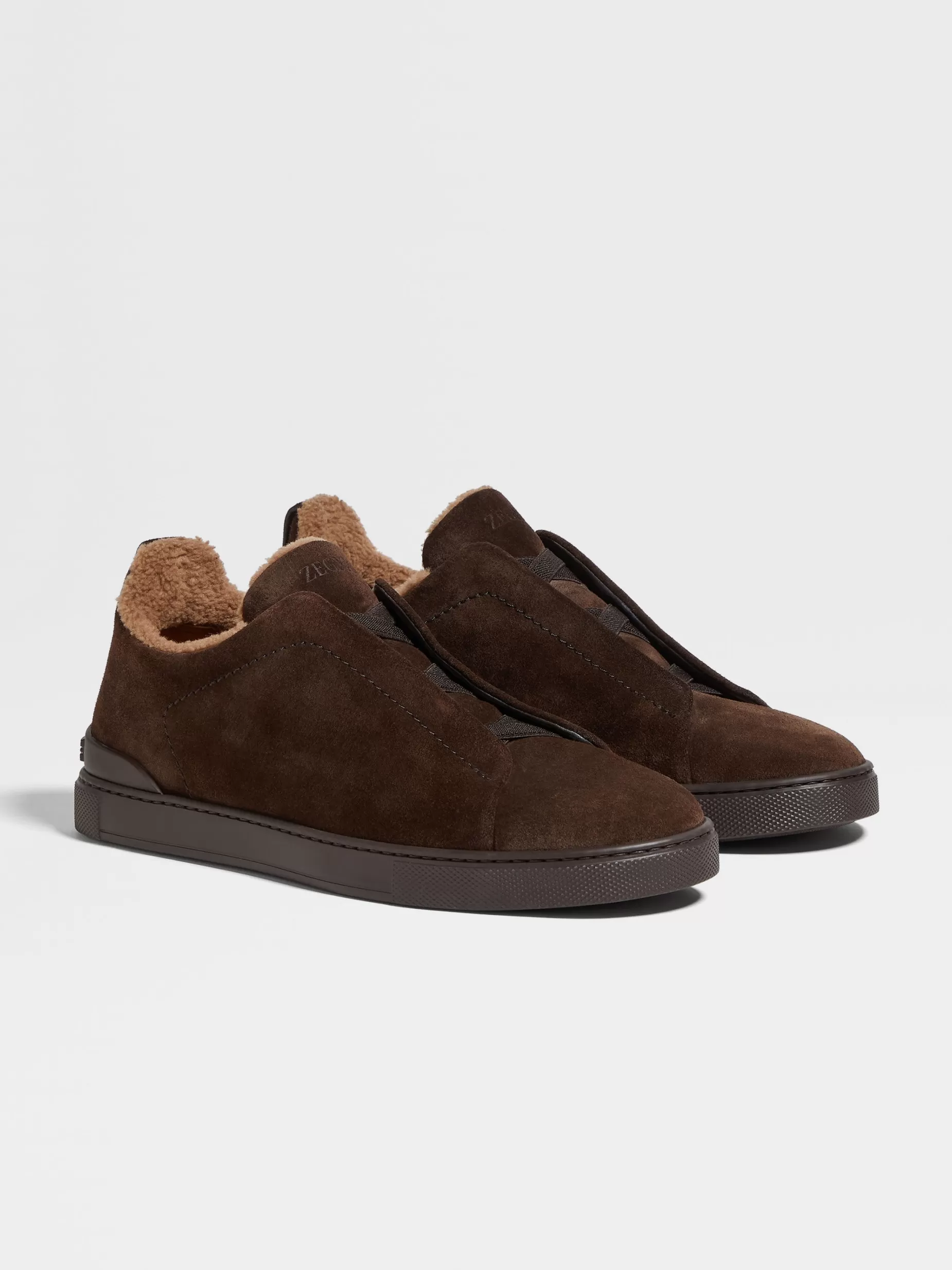 Baskets Triple Stitch™ en Veau Velours<ZEGNA Discount