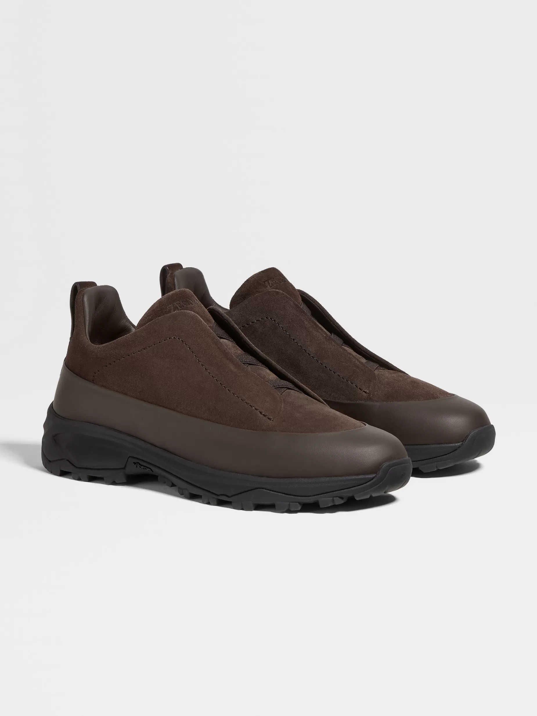 Baskets Triple Stitch™ Monte en Veau Velours et Cuir<ZEGNA Cheap