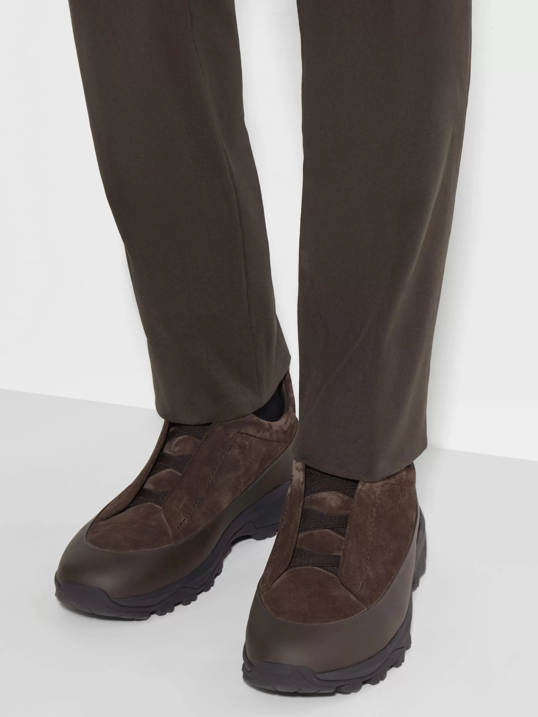 Baskets Triple Stitch™ Monte en Veau Velours et Cuir<ZEGNA Cheap