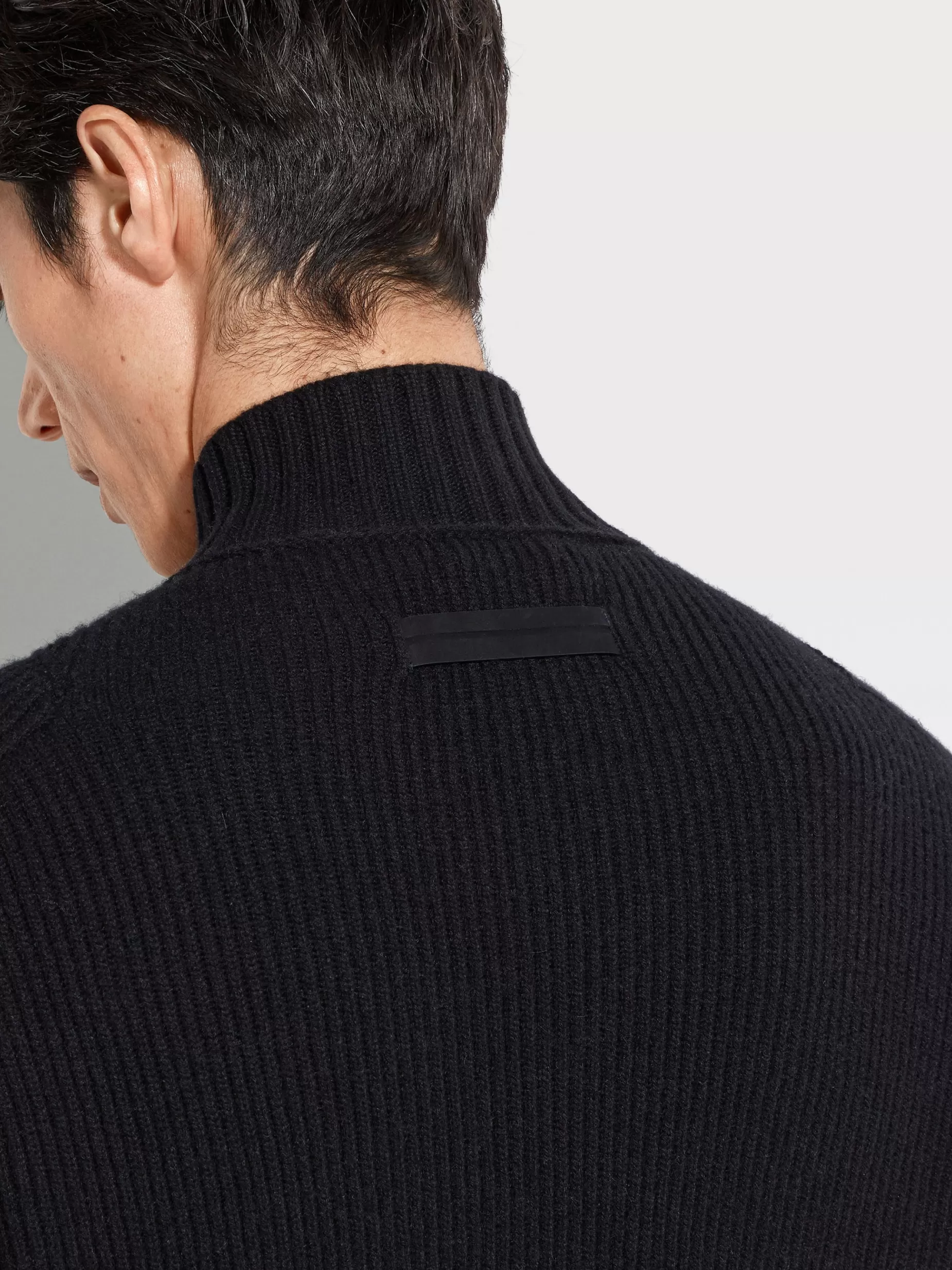 Cardigan Zippé en Oasi Cashmere Noir Chiné<ZEGNA Store