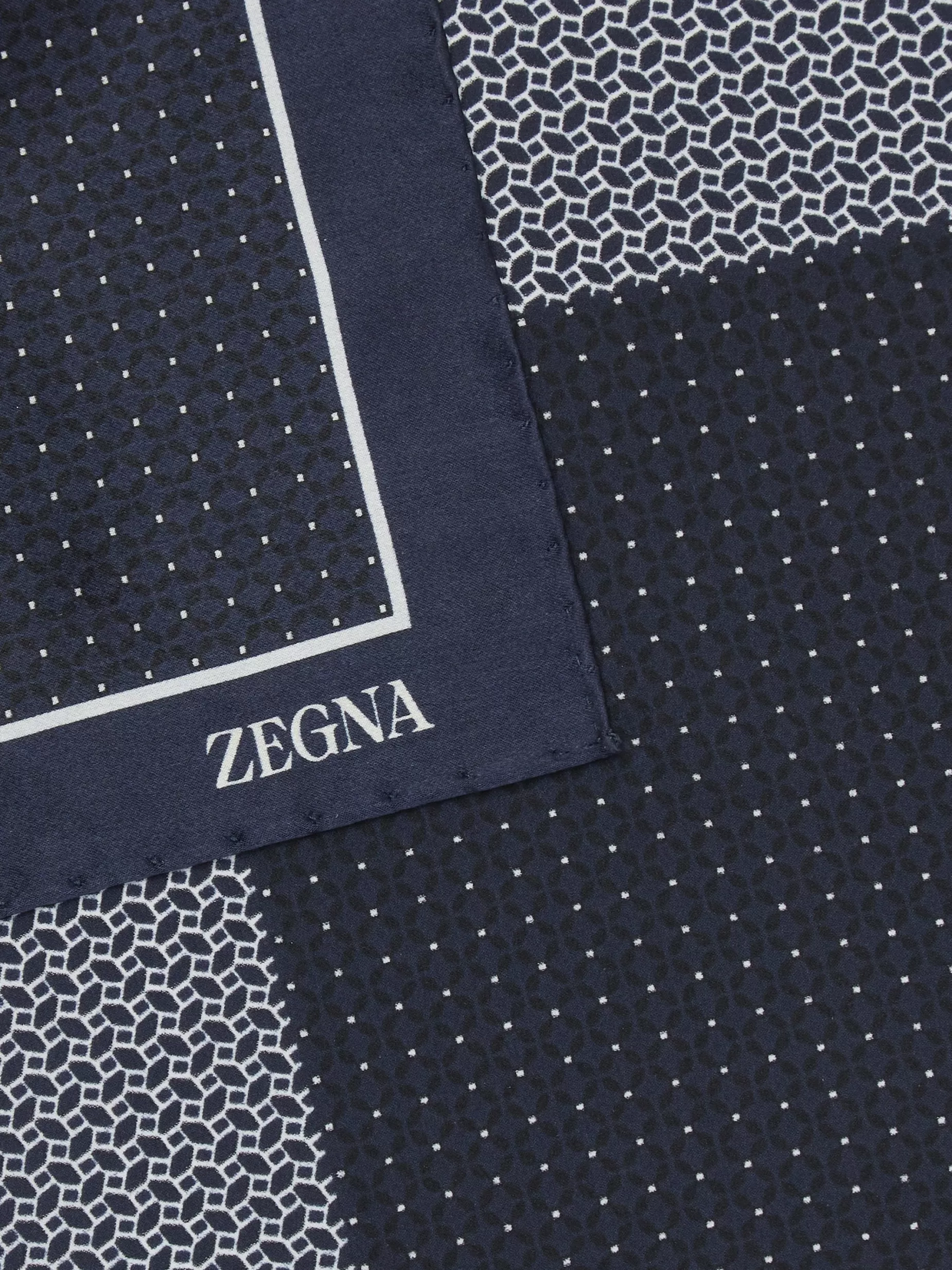 Carré de Poche en Soie CENTO FILI Bleu Foncé<ZEGNA Shop