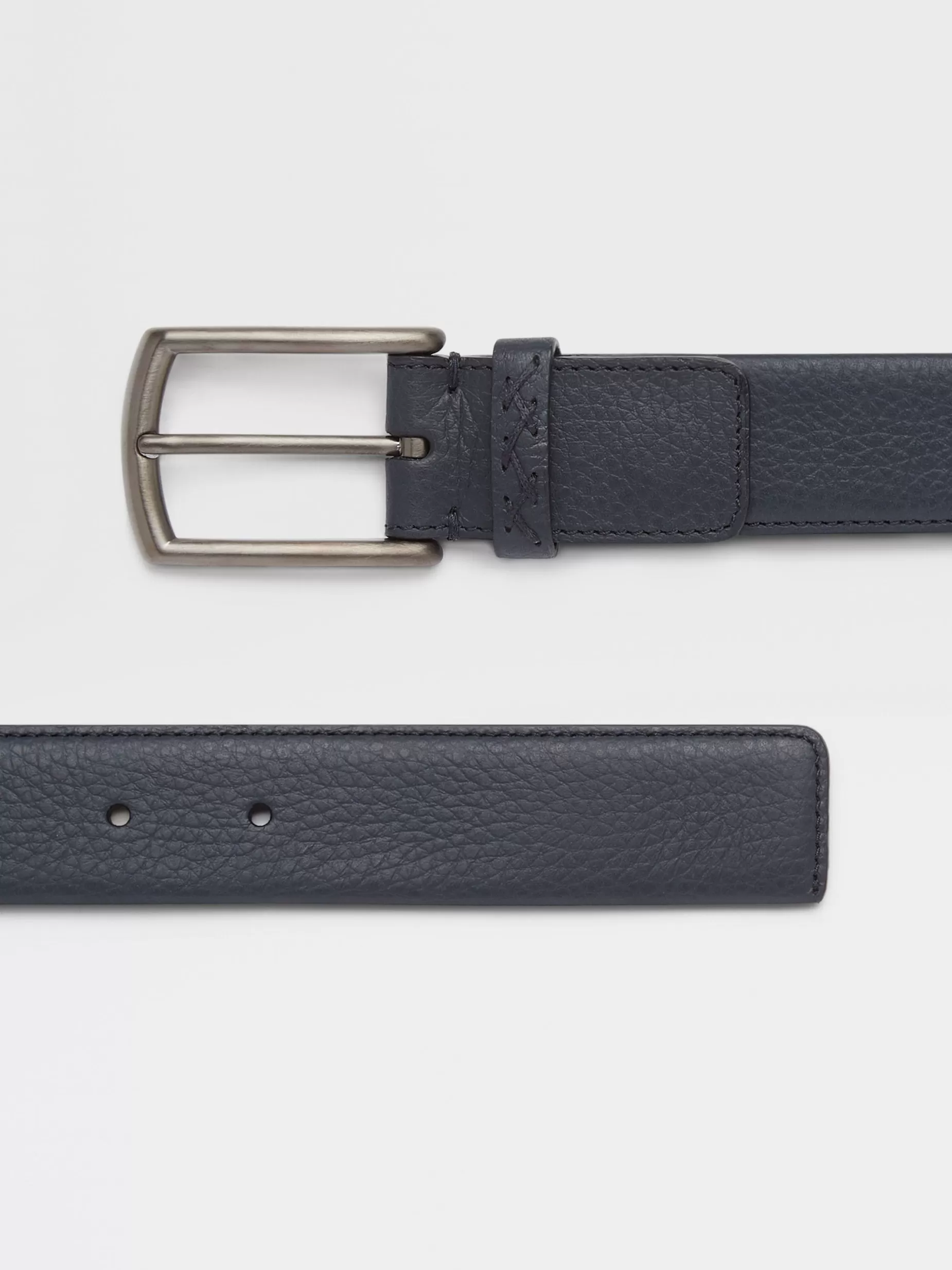 Ceinture en Cuir Bleu Marine<ZEGNA New