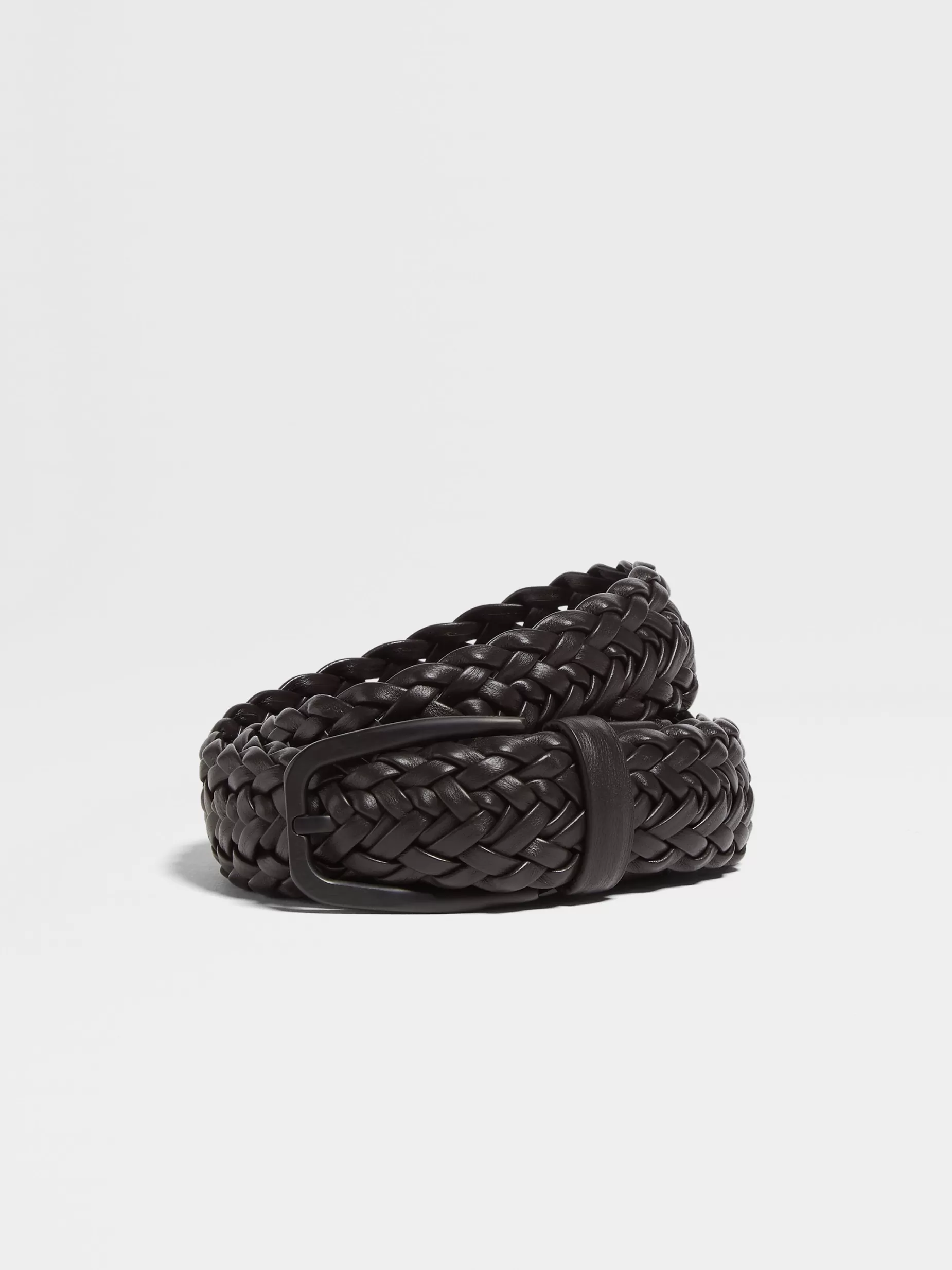 Ceinture en Cuir Marron Foncé<ZEGNA Shop