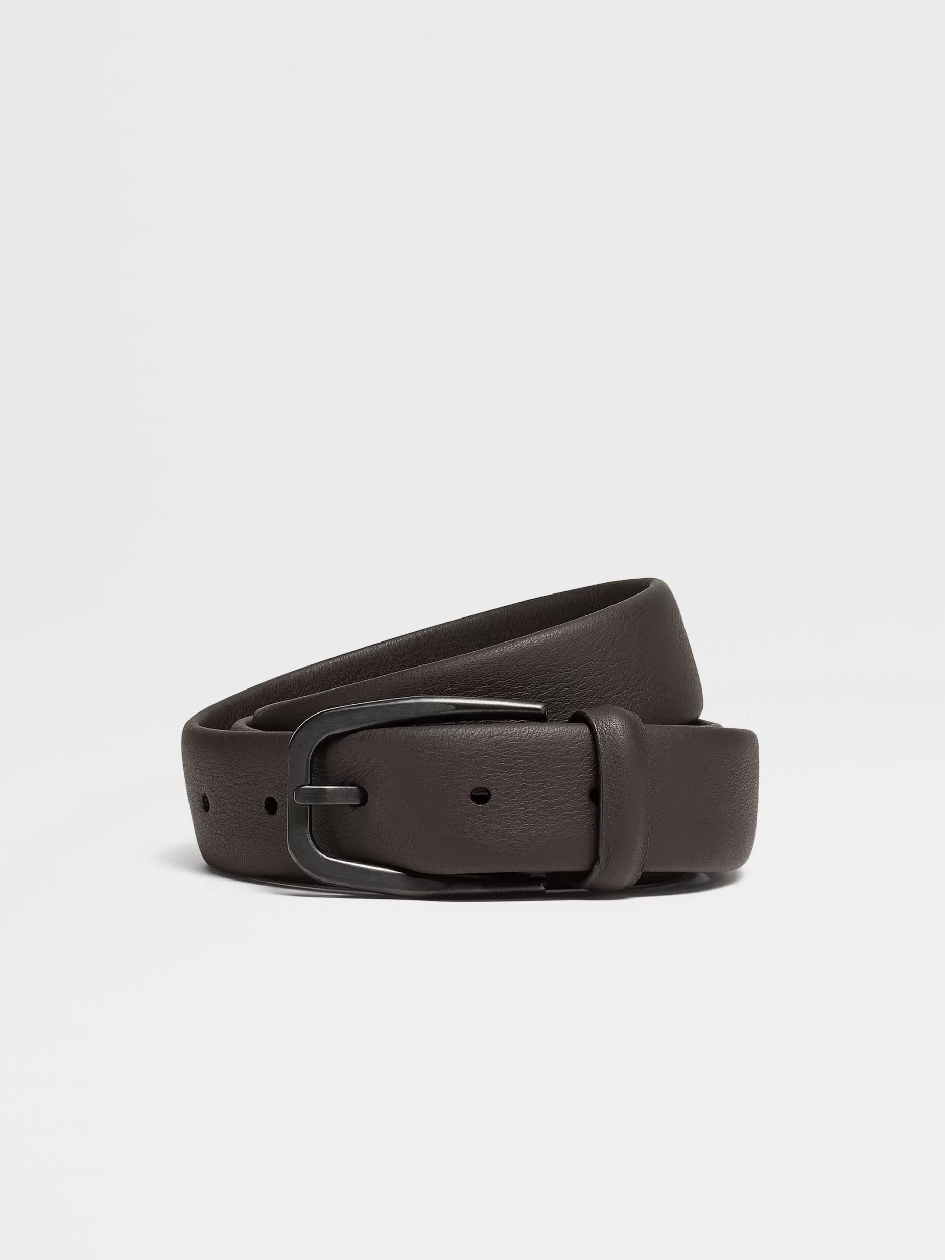 Ceinture en Cuir Marron Foncé<ZEGNA New