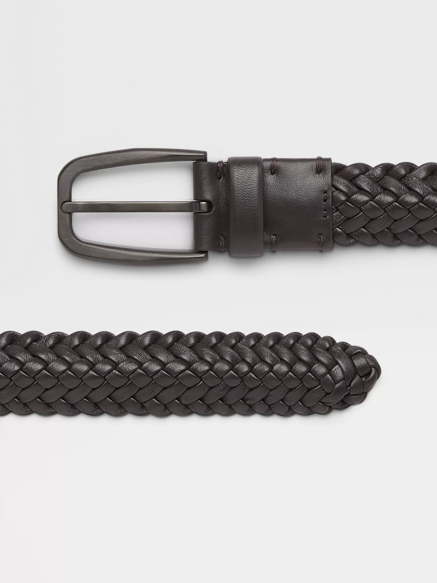 Ceinture en Cuir Marron Foncé<ZEGNA Discount