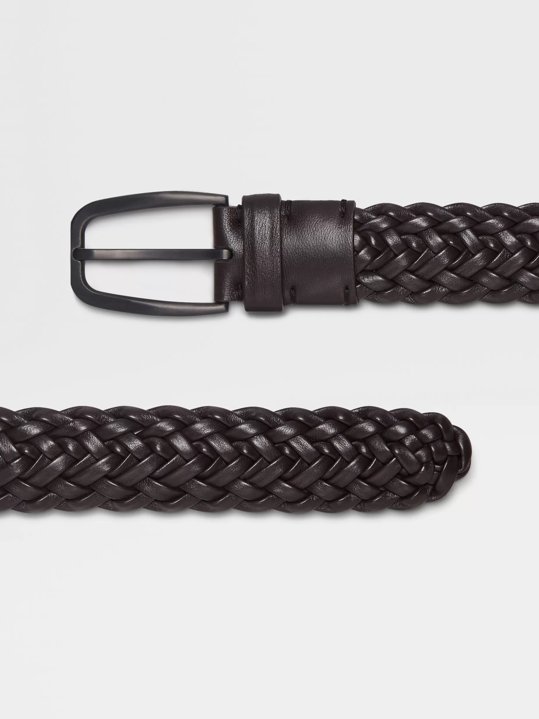 Ceinture en Cuir Marron Foncé<ZEGNA Shop