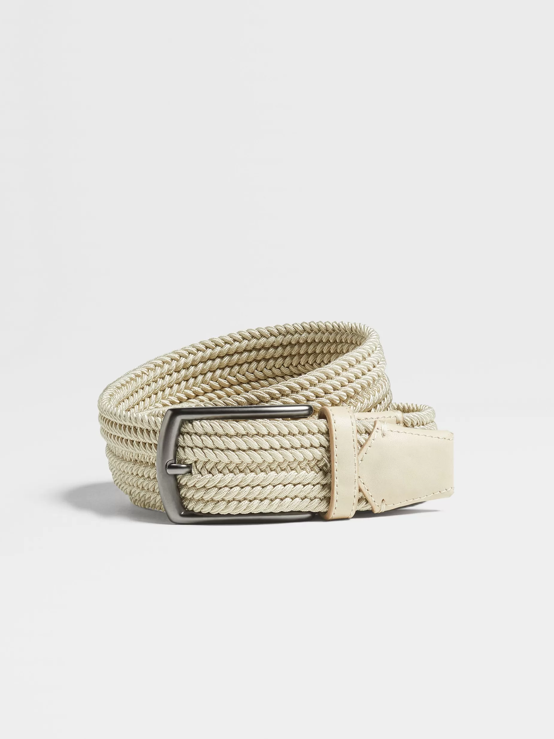 Ceinture en Rayonne Tressée Beige Clair<ZEGNA Outlet