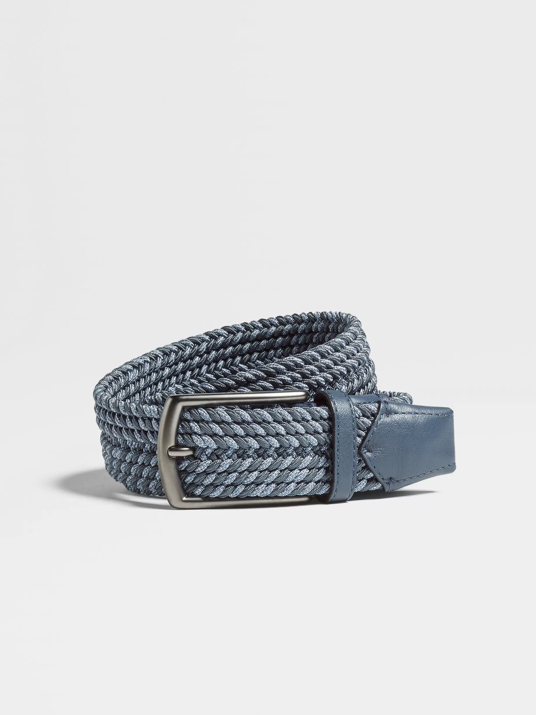 Ceinture en Rayonne Tressée Bleu Clair et Bleu<ZEGNA Cheap