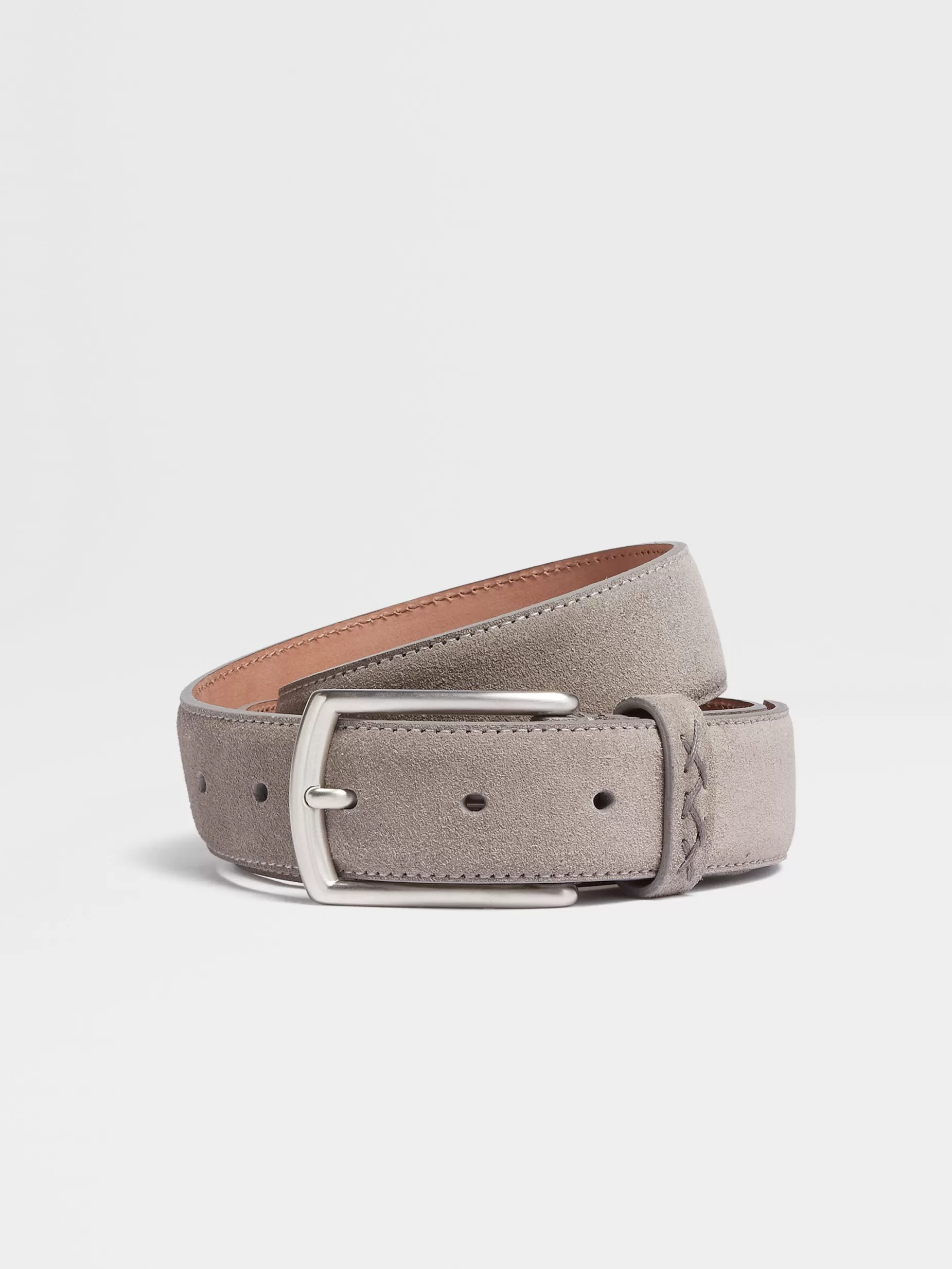 Ceinture en Veau Velours Gris Chiné<ZEGNA Shop