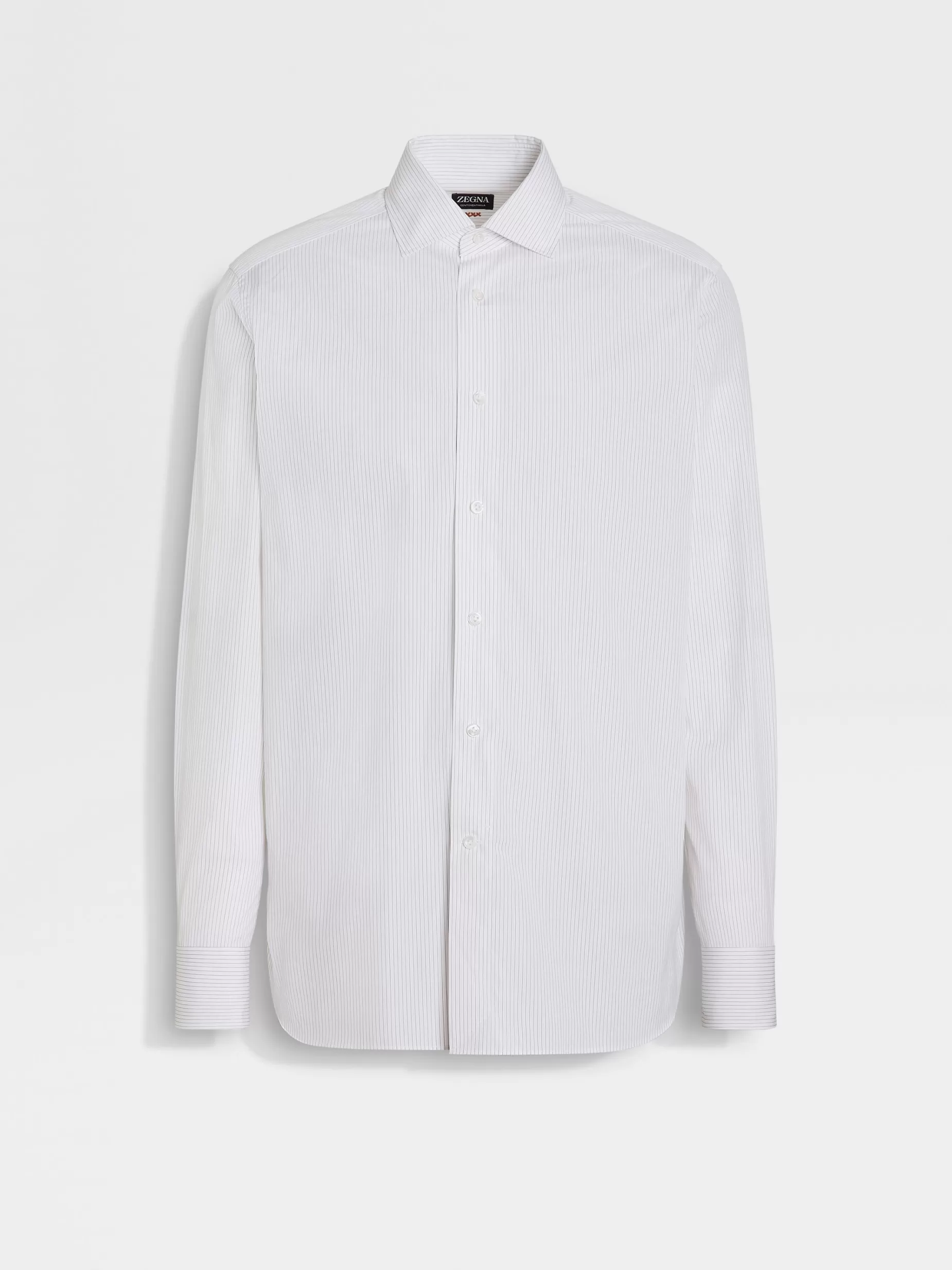 Chemise en Coton Centoventimila à Rayures Blanc et Kaki<ZEGNA Discount