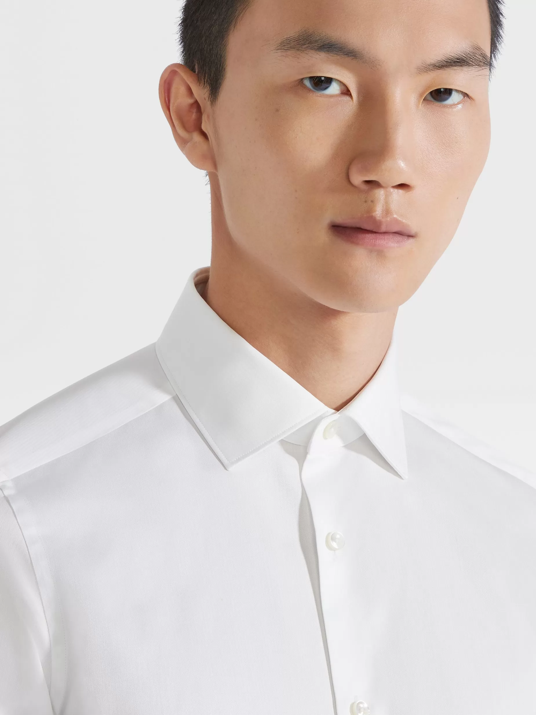 Chemise en Coton Trecapi à Fines Rayures Structurées he<ZEGNA Fashion