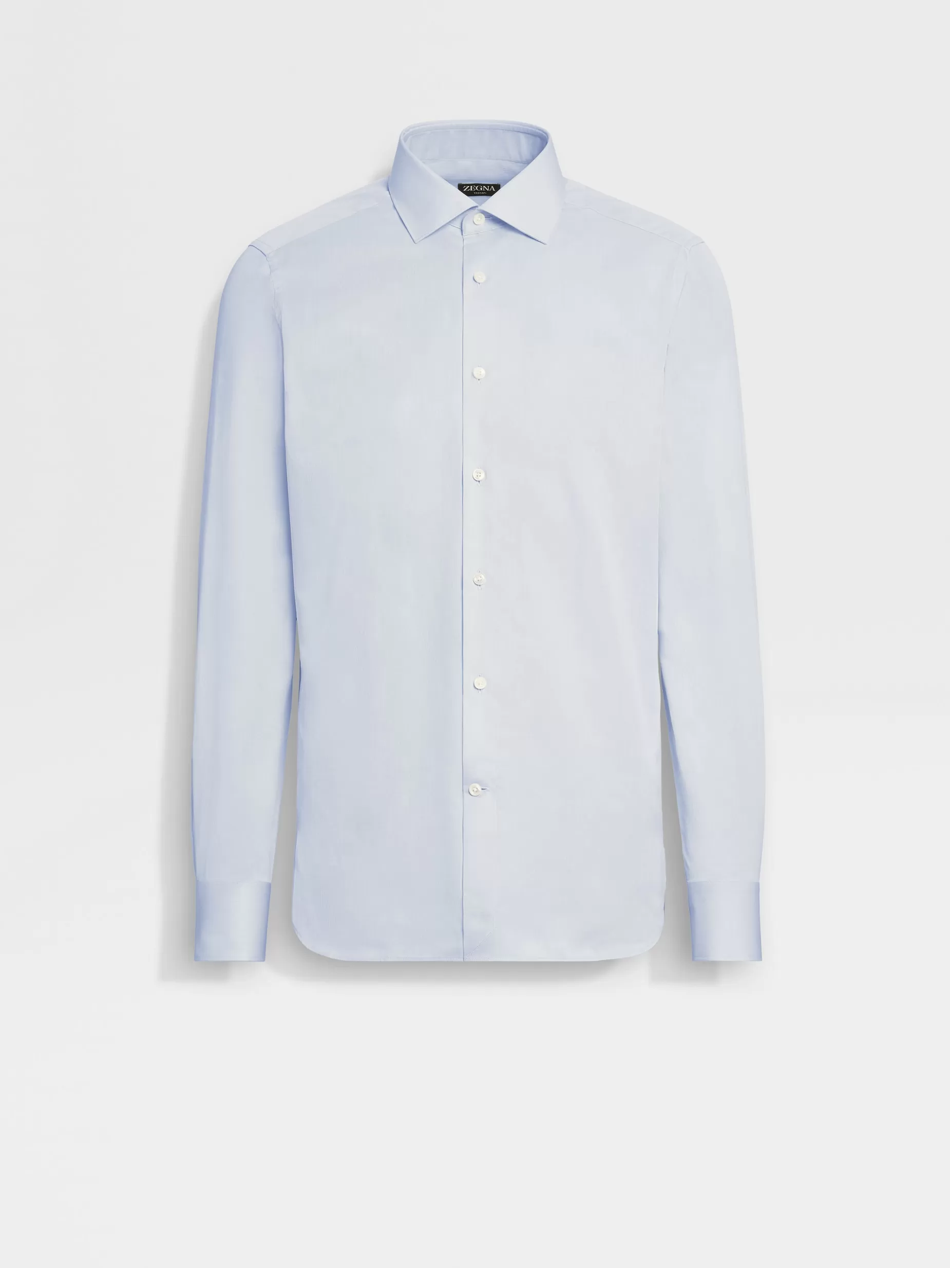 Chemise en Coton Trecapi à Fines Rayures Structurées Bleu Clair<ZEGNA Flash Sale