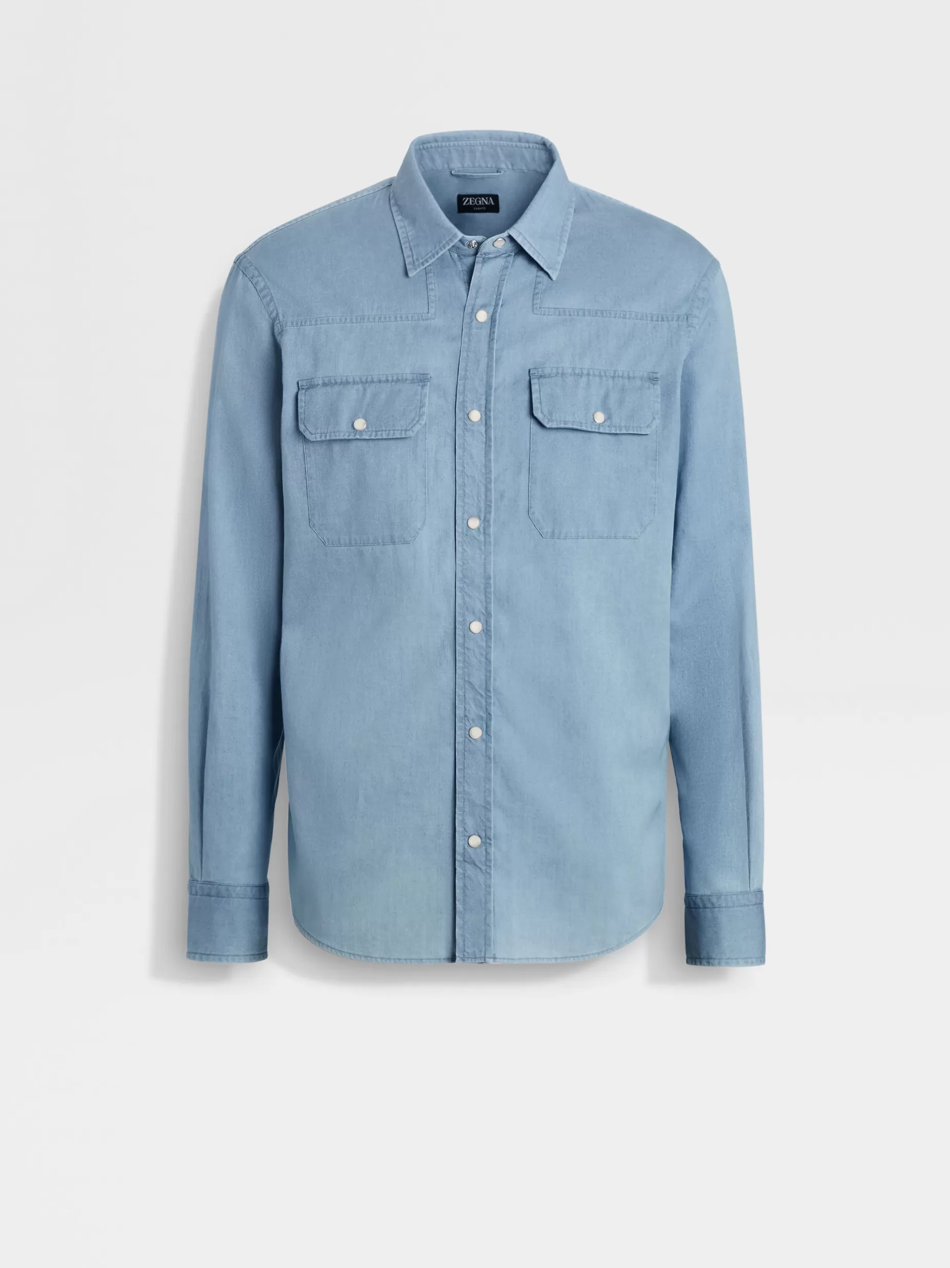 Chemise en Denim de Coton Délavé<ZEGNA Cheap