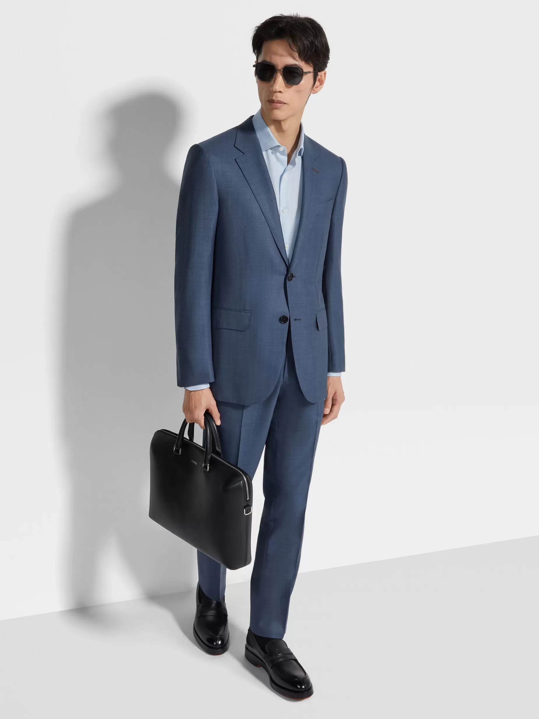 Costume en Laine Centoventimila Bleu Avio Foncé<ZEGNA Best Sale