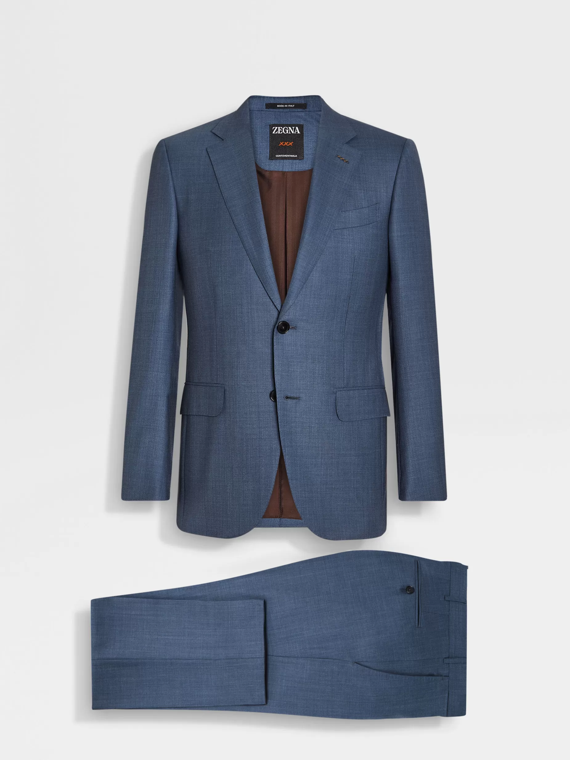 Costume en Laine Centoventimila Bleu Avio Foncé<ZEGNA Best Sale