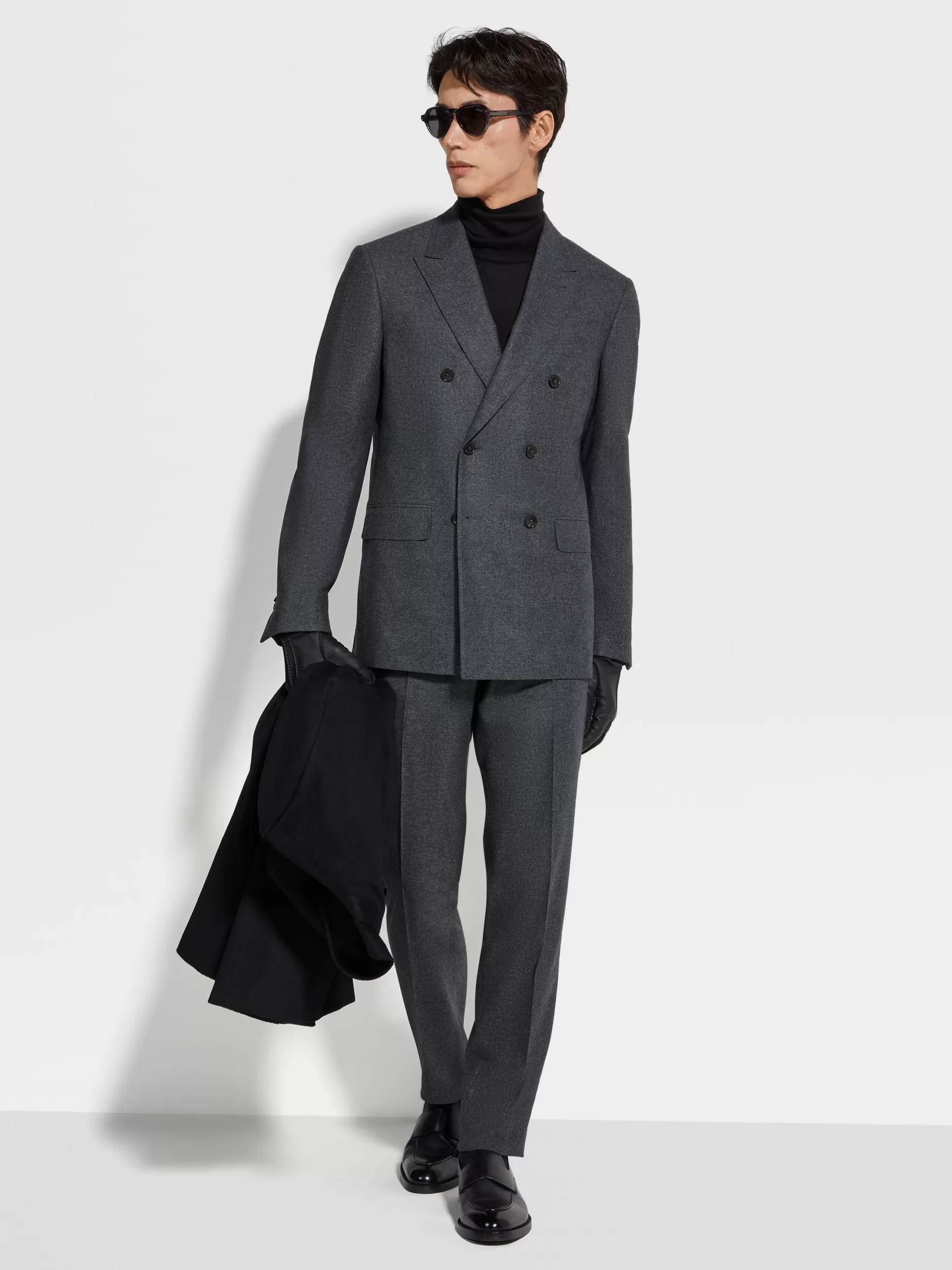 Costume en Laine 15milmil15, Soie et Cachemire Gris Foncé<ZEGNA Clearance