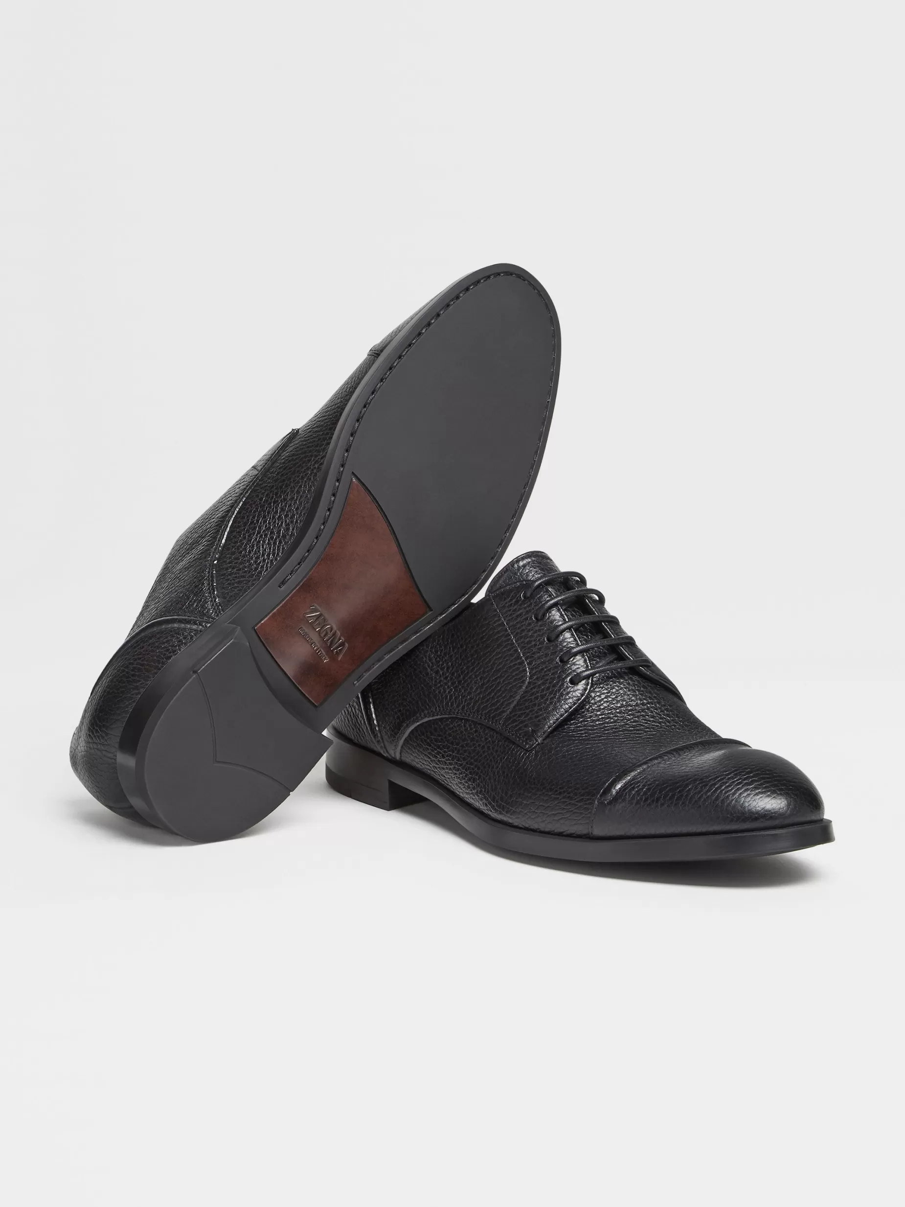 Derbies à Bout Droit Siena Flex en Cuir de Cerf s<ZEGNA Sale