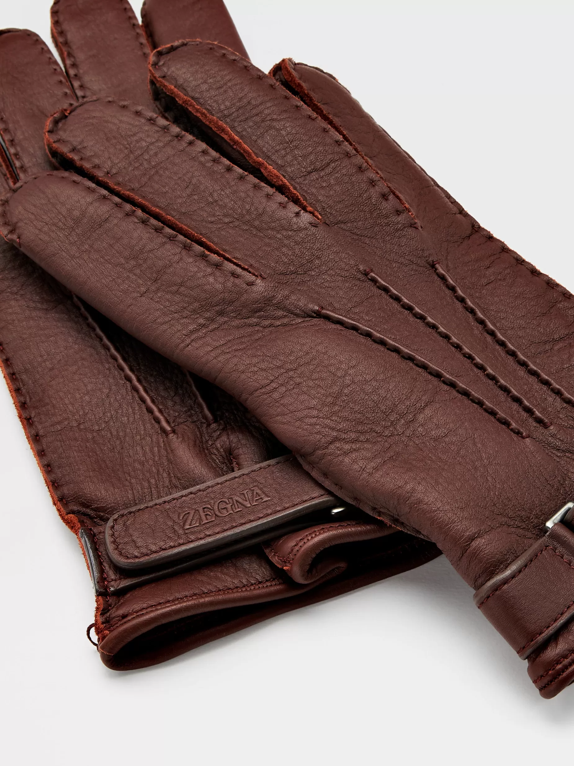 Gants en Cuir de Cerf Foliage Foncé<ZEGNA Fashion