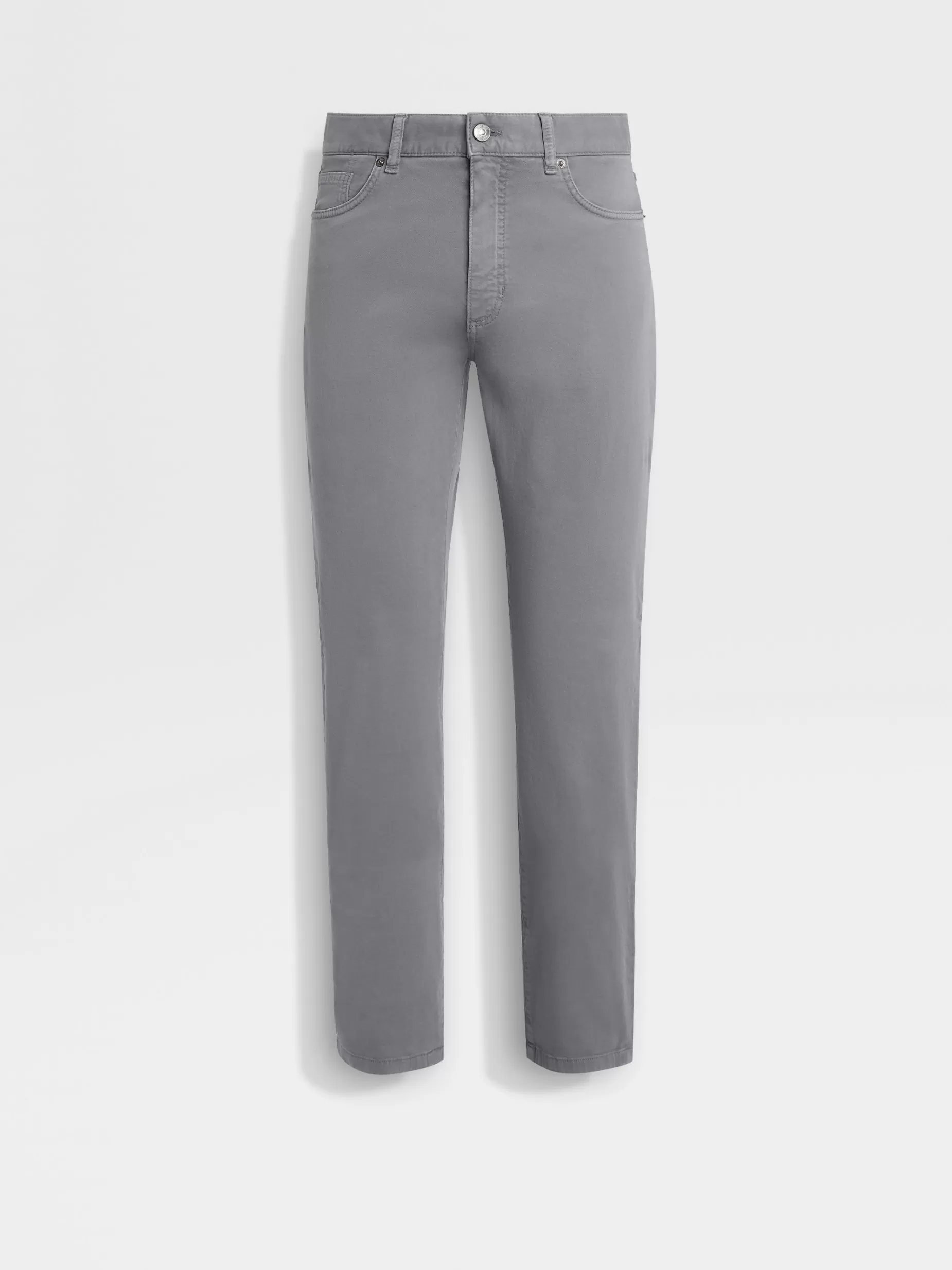 Jean Roccia en Coton Extensible Gris Clair<ZEGNA Sale