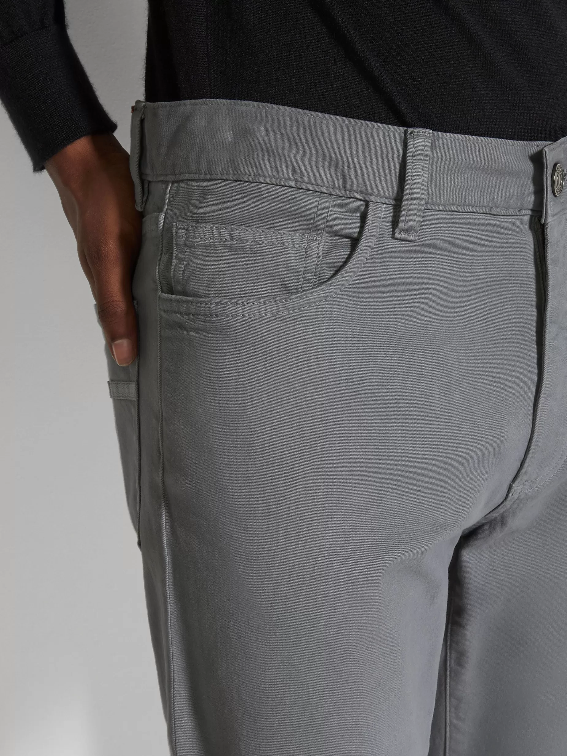 Jean Roccia en Coton Extensible Gris Clair<ZEGNA Sale