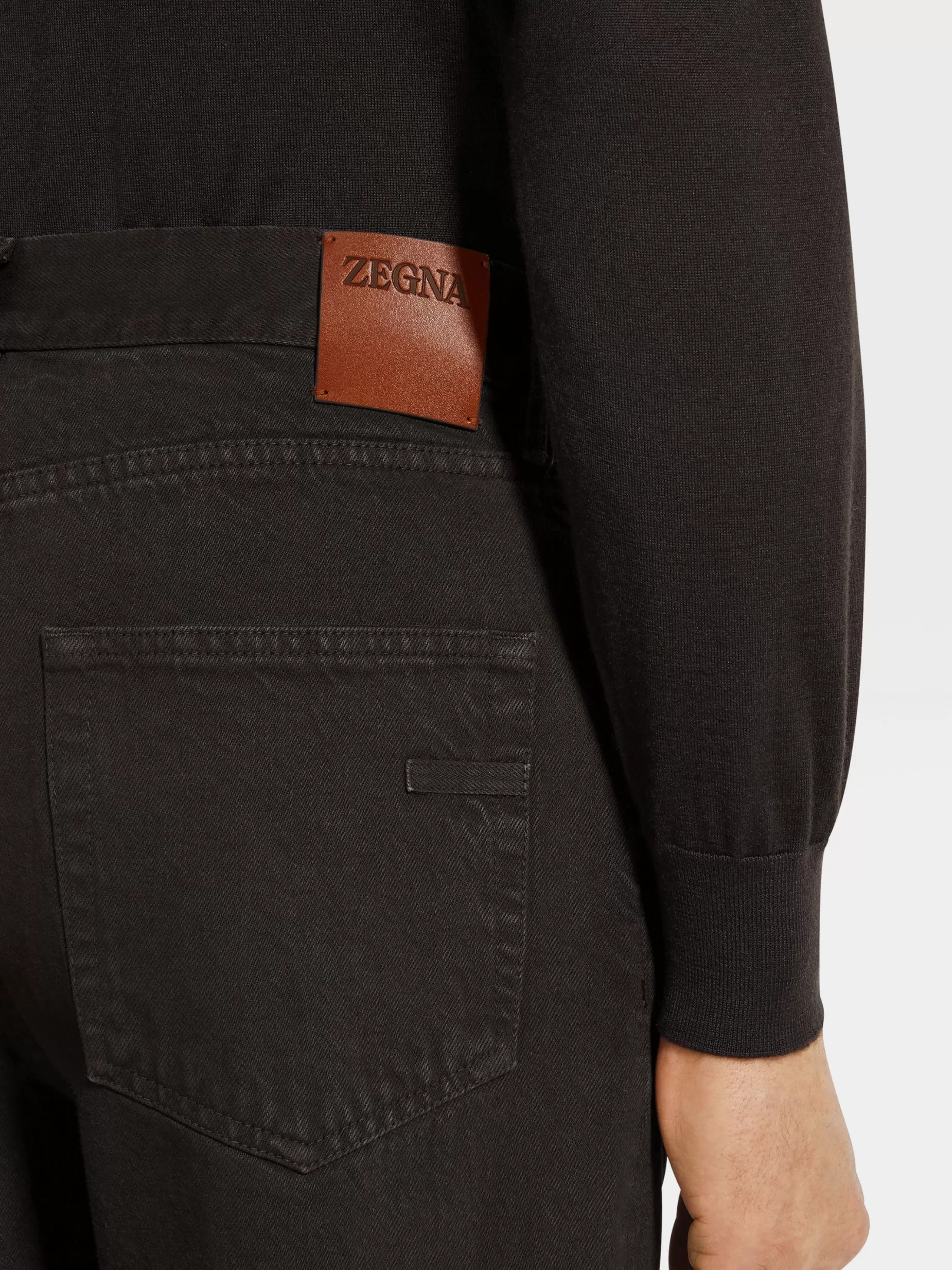 Jean Roccia en Coton Marron Foncé<ZEGNA Hot