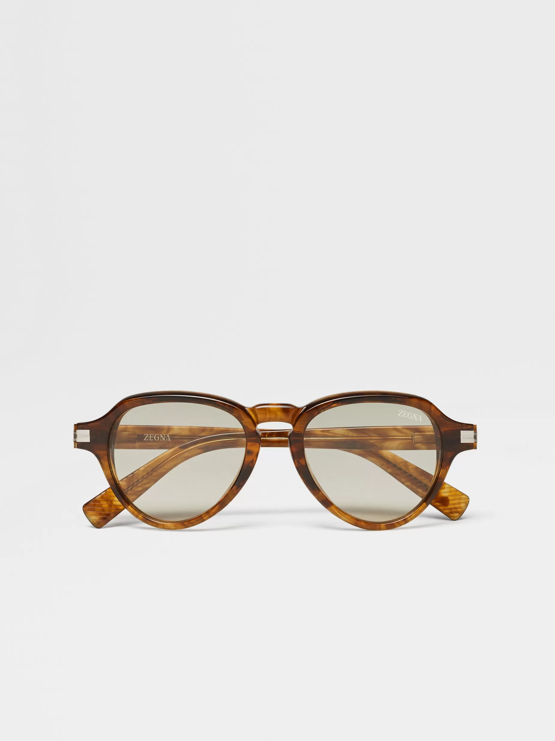 Lunettes de Soleil en Acétate Jaune Transparent<ZEGNA Fashion