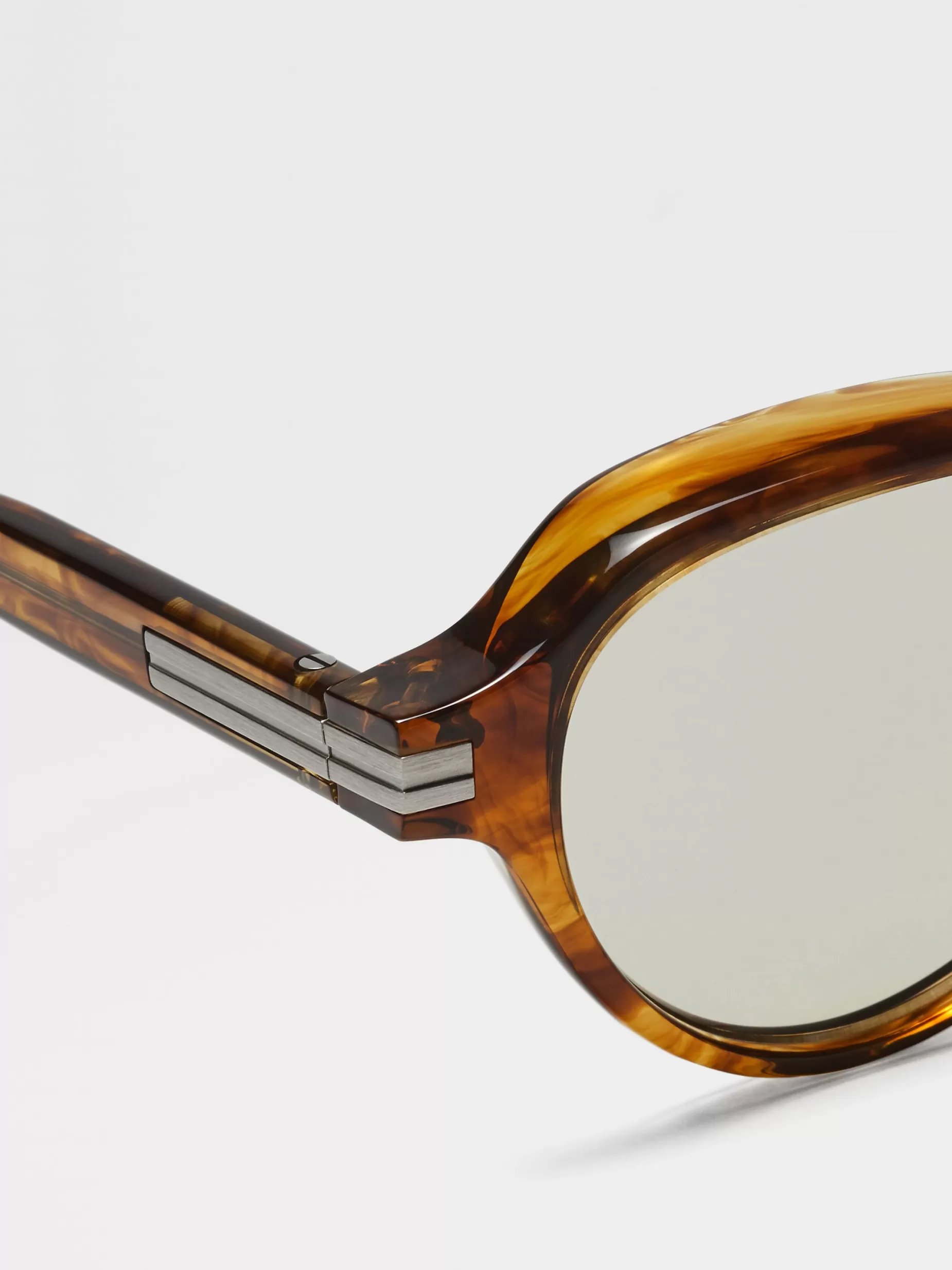 Lunettes de Soleil en Acétate Jaune Transparent<ZEGNA Fashion