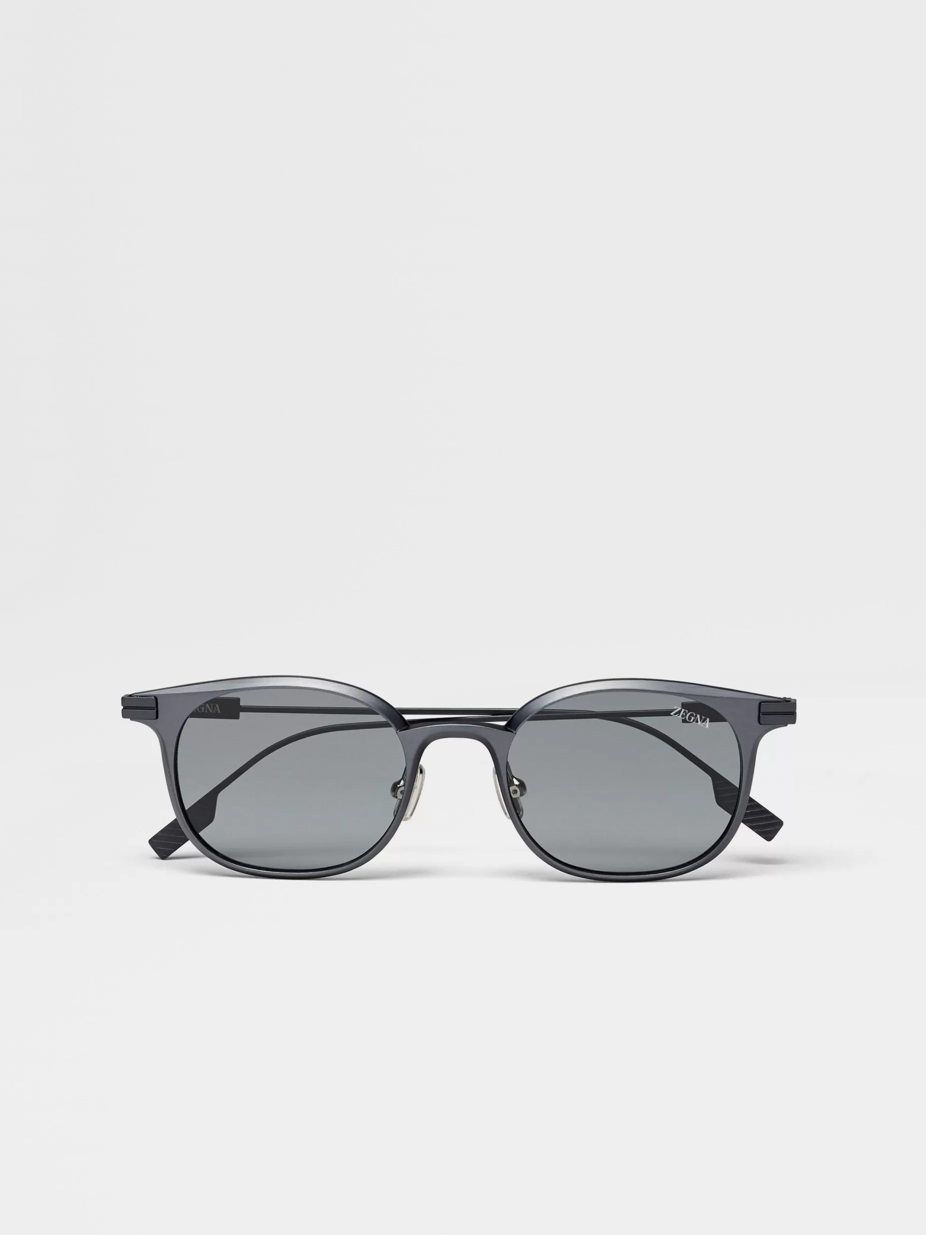 Lunettes de Soleil en Aluminium Argenté Foncé<ZEGNA Cheap