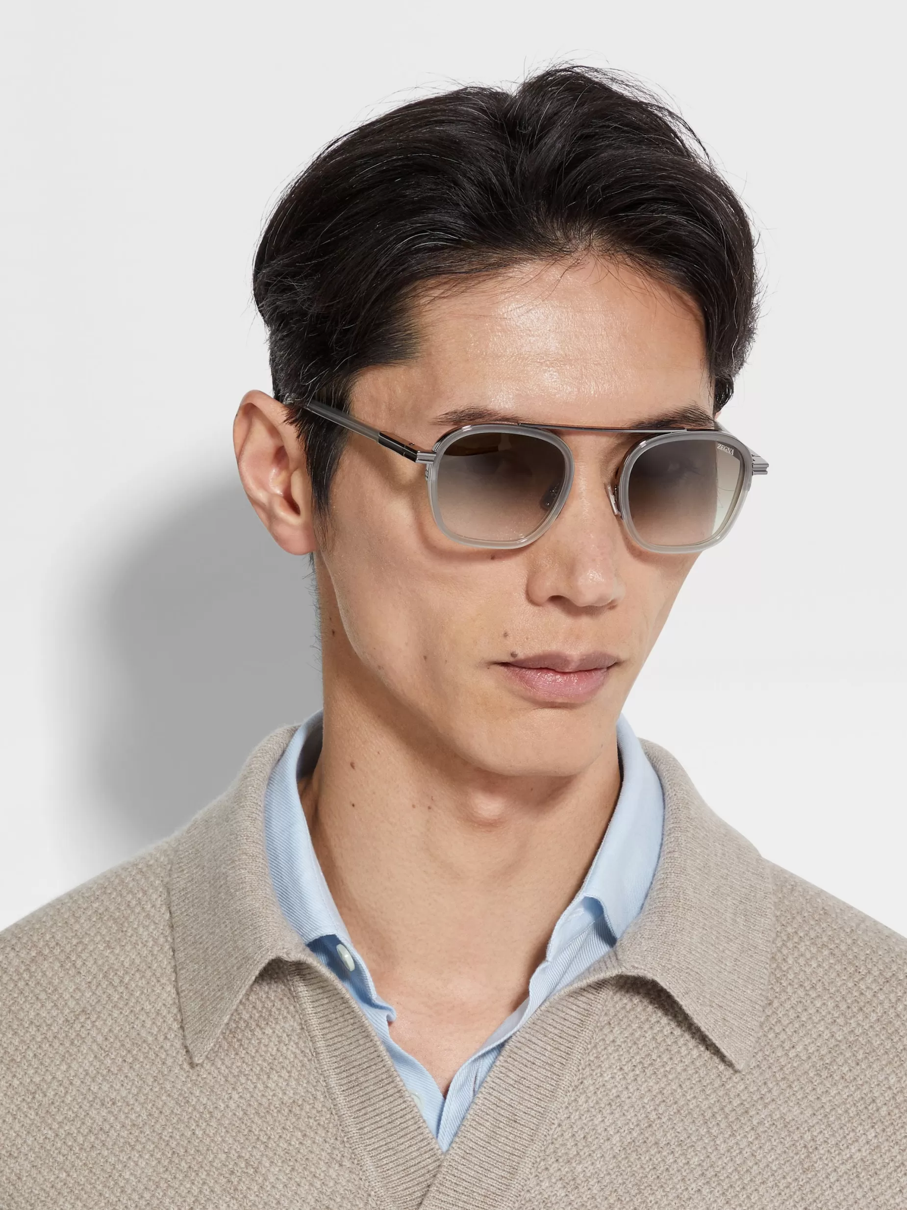 Lunettes de Soleil Orizzonte I en Métal et Acétate es<ZEGNA Discount