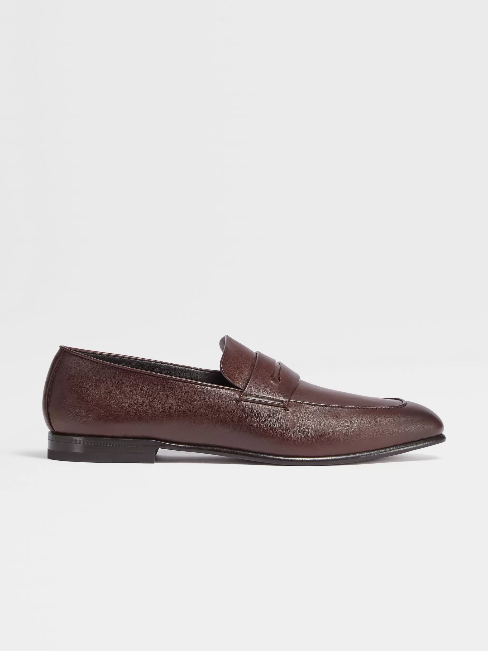 Mocassins L'Asola en Cuir Marron Foncé<ZEGNA Fashion