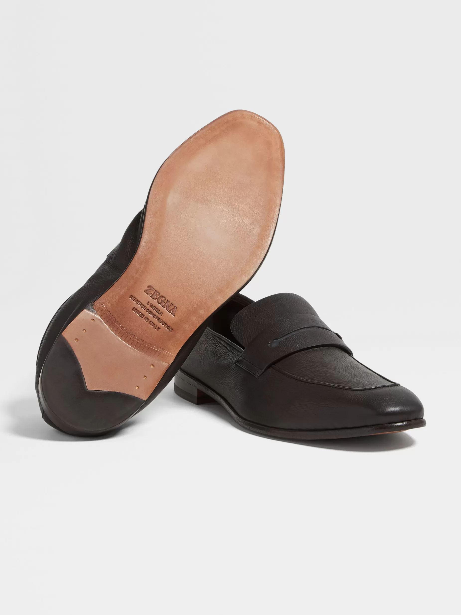 Mocassins L'Asola SECONDSKIN Marron Foncé<ZEGNA Discount