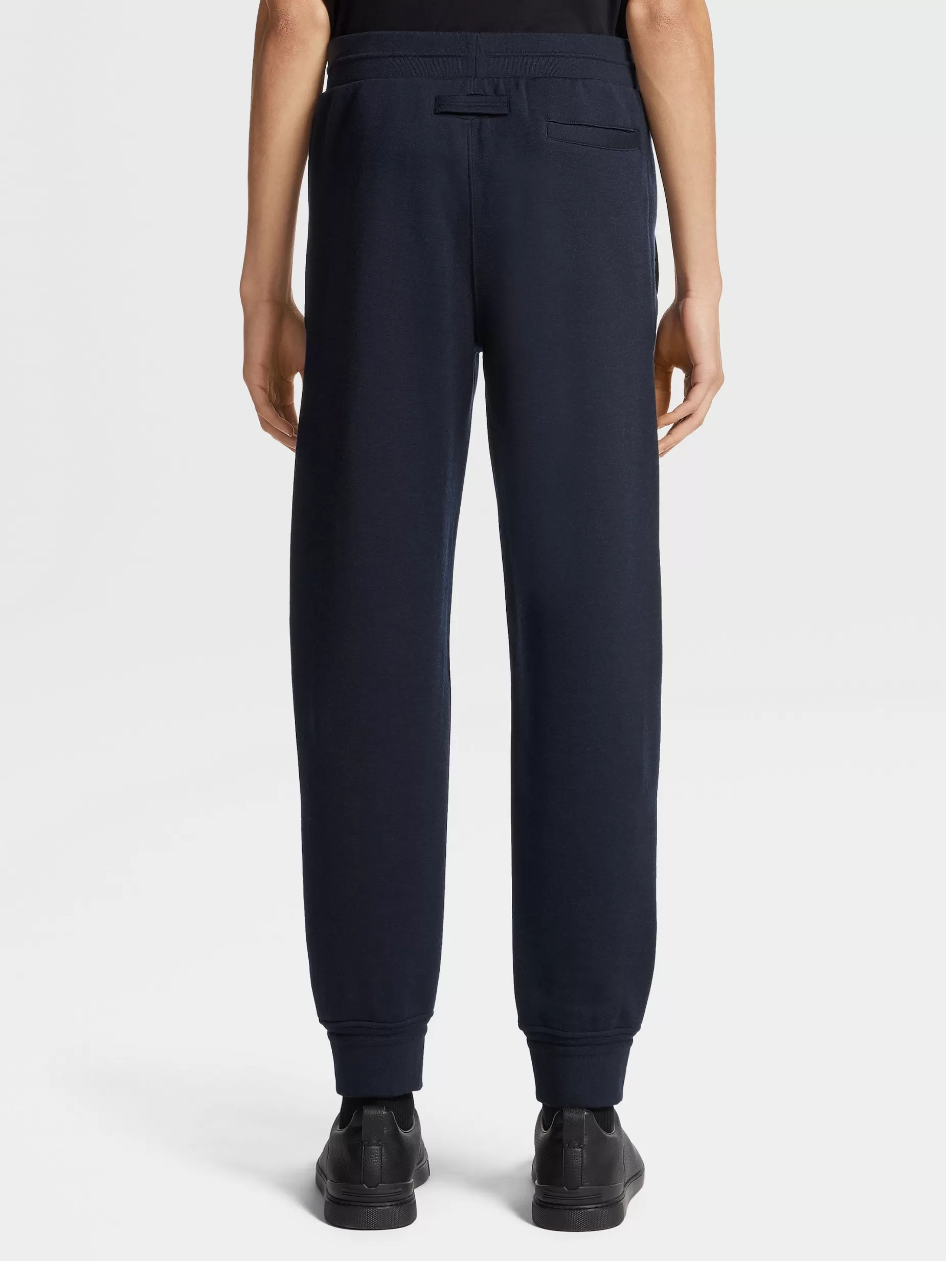 Pantalon de Jogging en Laine High Performance™ Mélangée Bleu Marine<ZEGNA Online