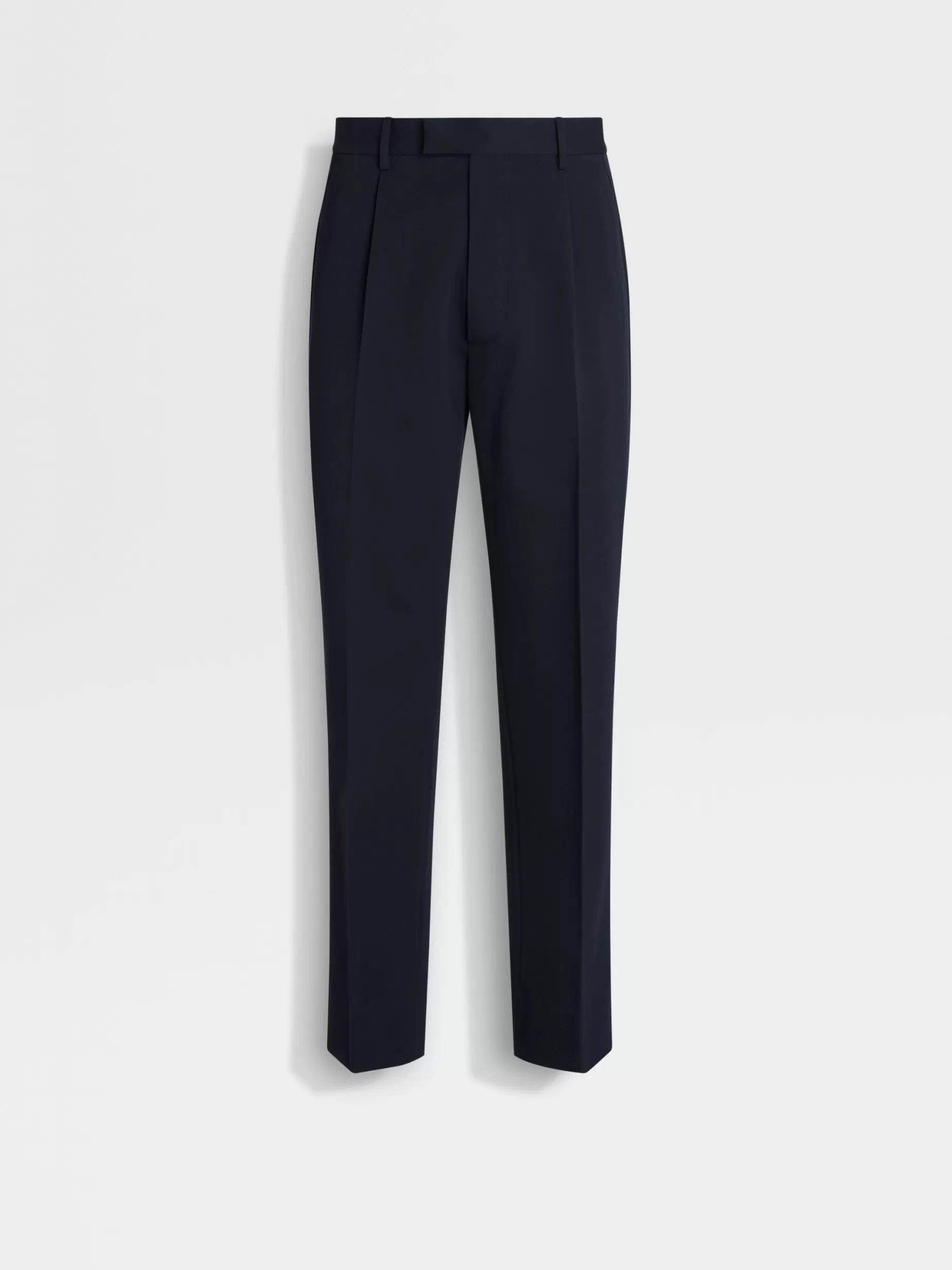 Pantalon en Coton et Laine Bleu Marine<ZEGNA Sale