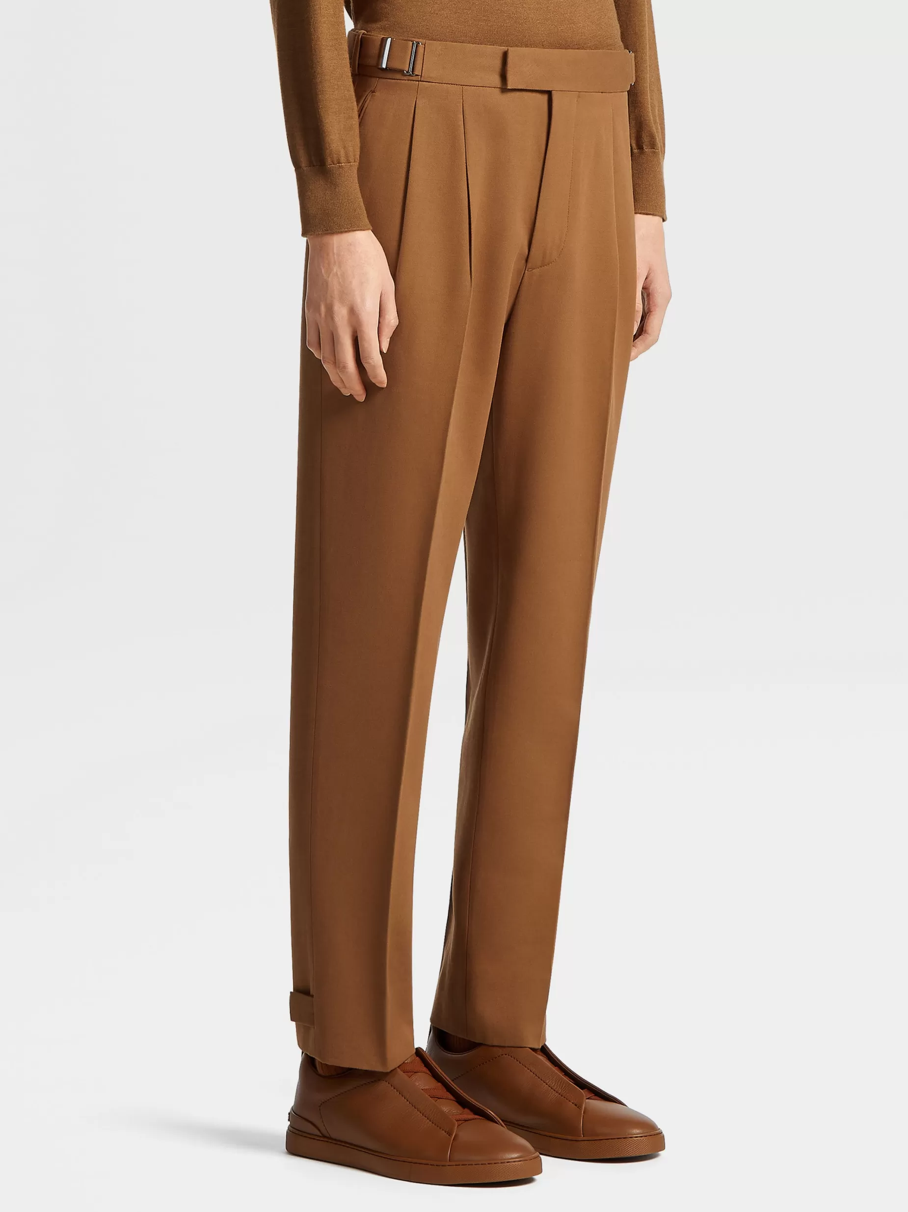 Pantalon en Coton et Laine Foliage Foncé<ZEGNA Shop