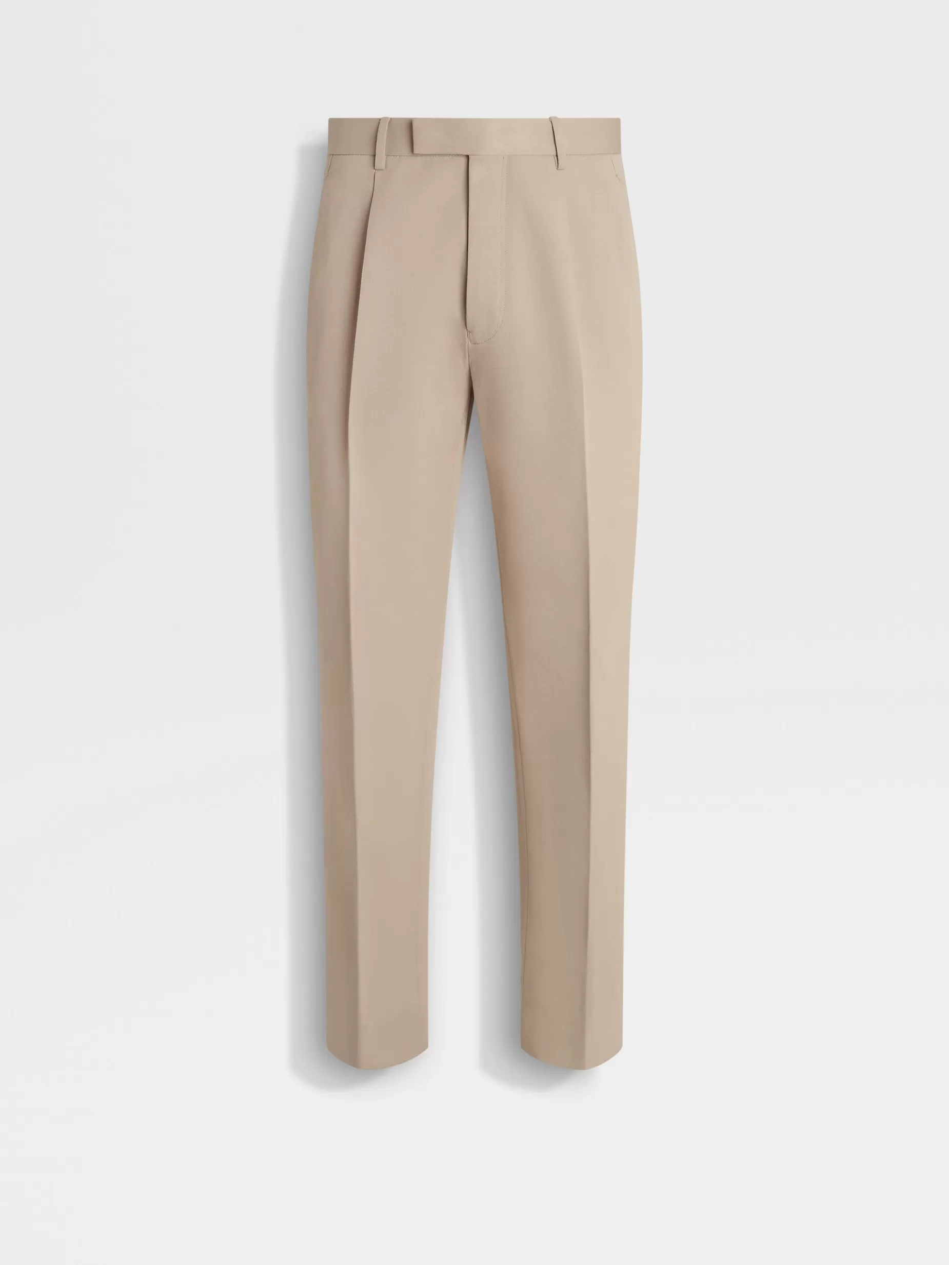 Pantalon en Coton et Laine Taupe Clair<ZEGNA Best Sale