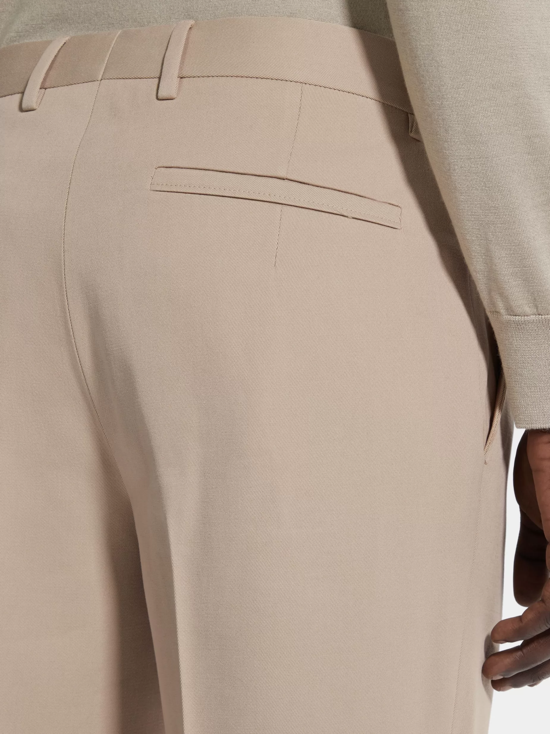 Pantalon en Coton et Laine Taupe Clair<ZEGNA Best Sale