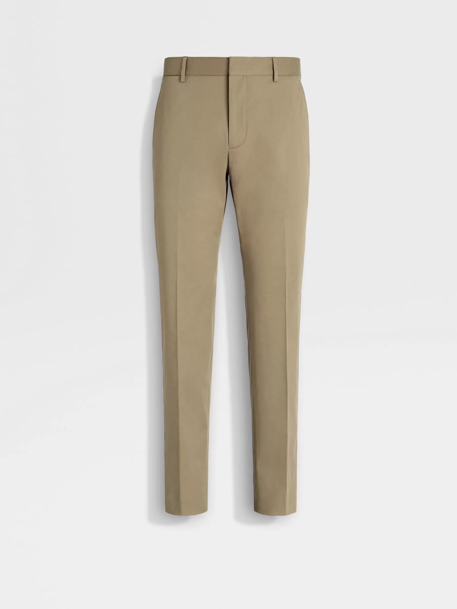 Pantalon en Coton Extensible Marron Clair<ZEGNA Cheap