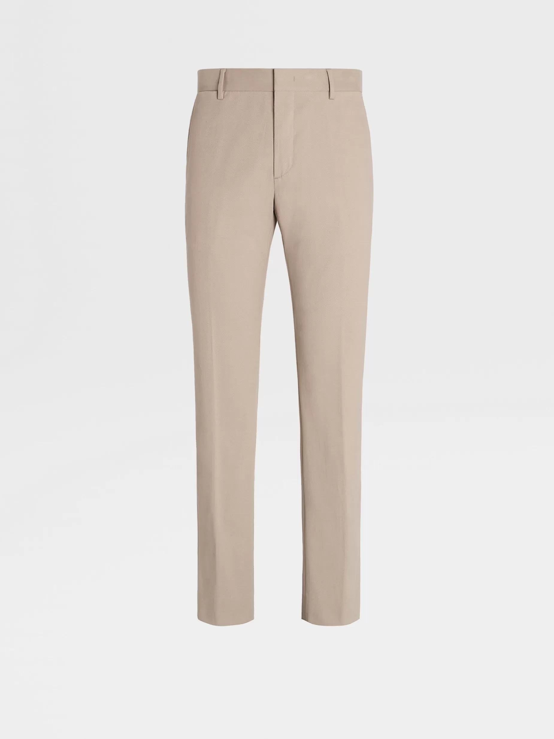 Pantalon en Coton Winter Chino Mélangé Taupe Clair<ZEGNA Cheap