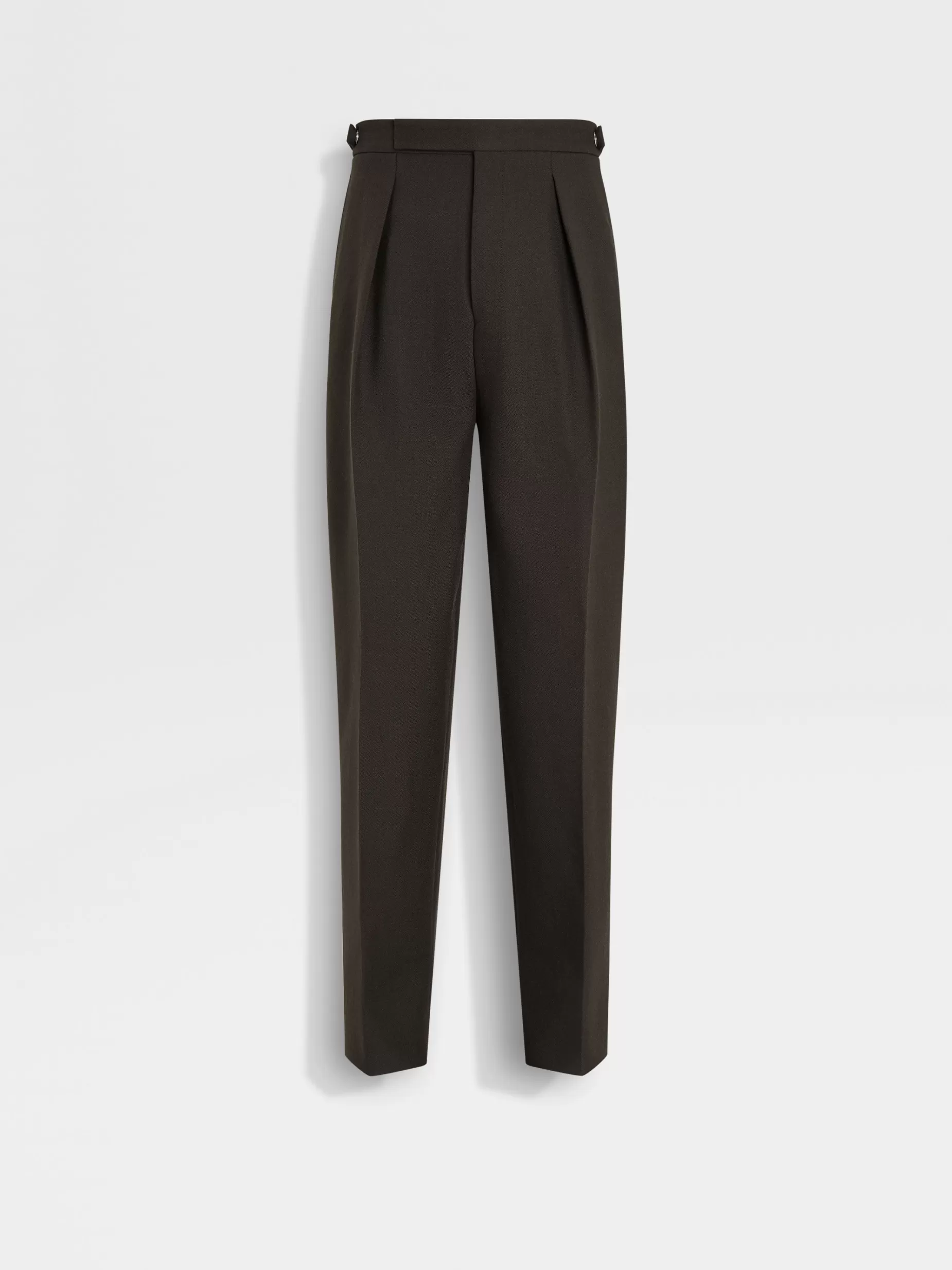 Pantalon en Laine Marron Foncé<ZEGNA Outlet