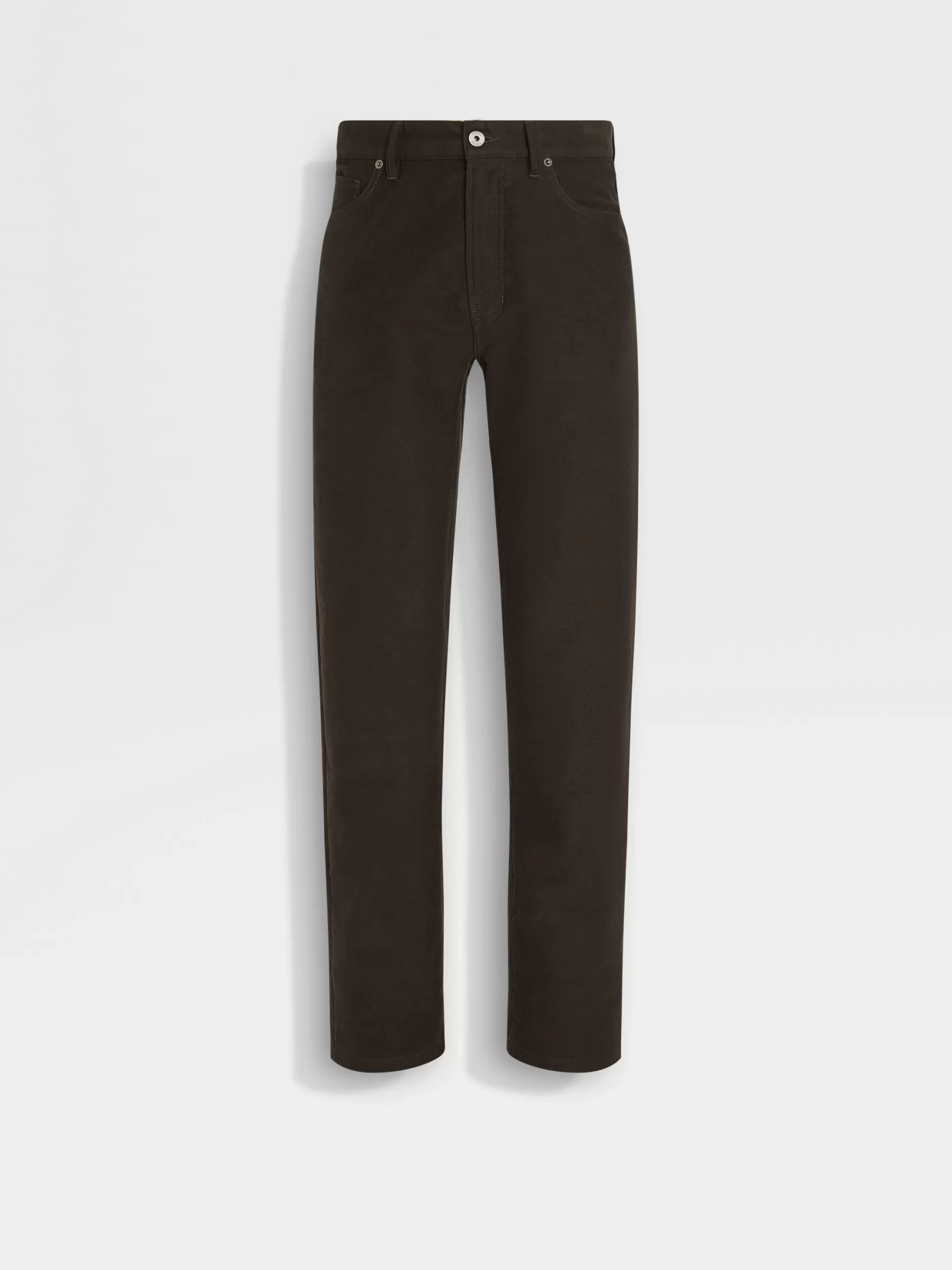 Pantalon Roccia en Coton et Cachemire Marron Foncé<ZEGNA Clearance