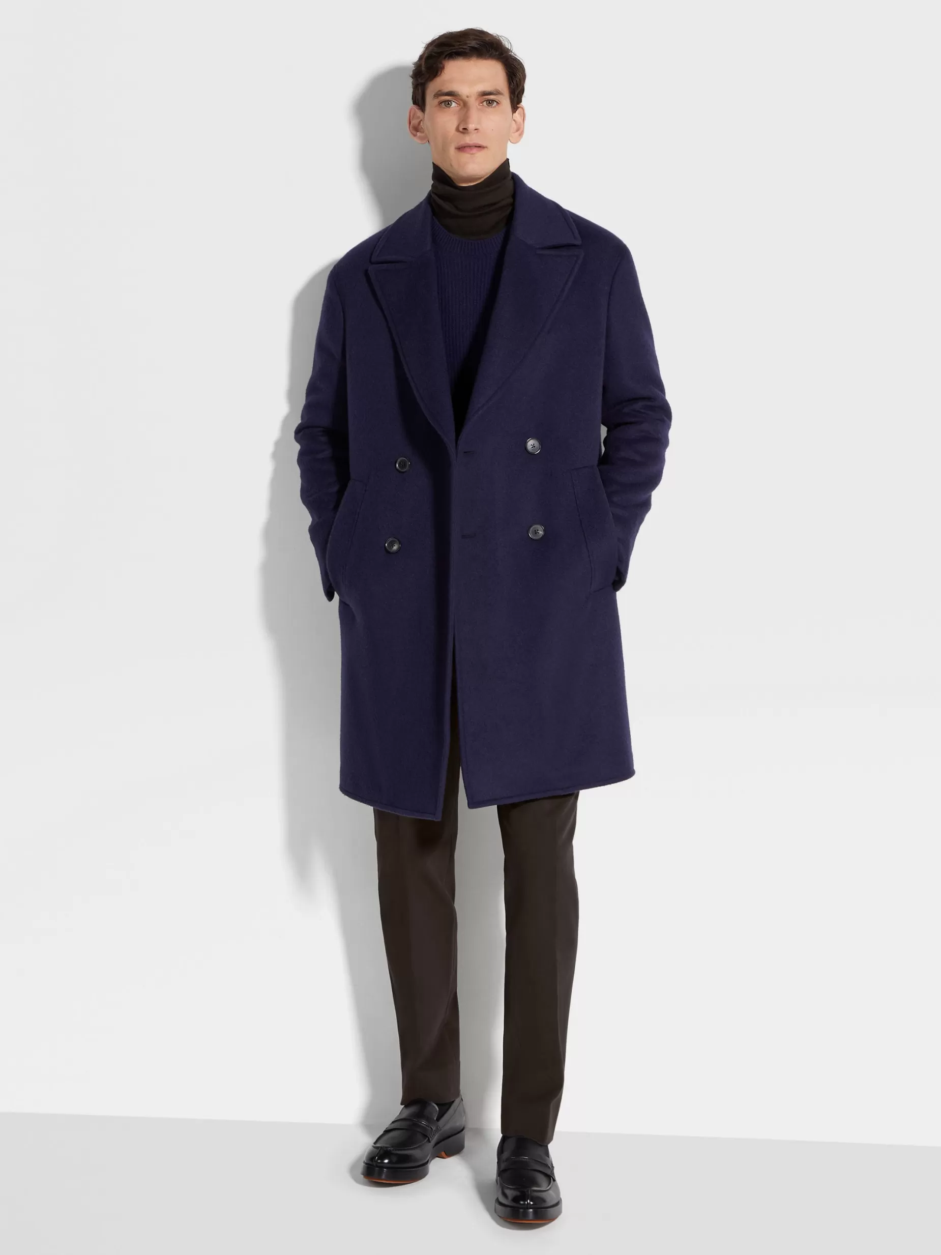 Pardessus en Oasi Cashmere Bleu Encre<ZEGNA Cheap