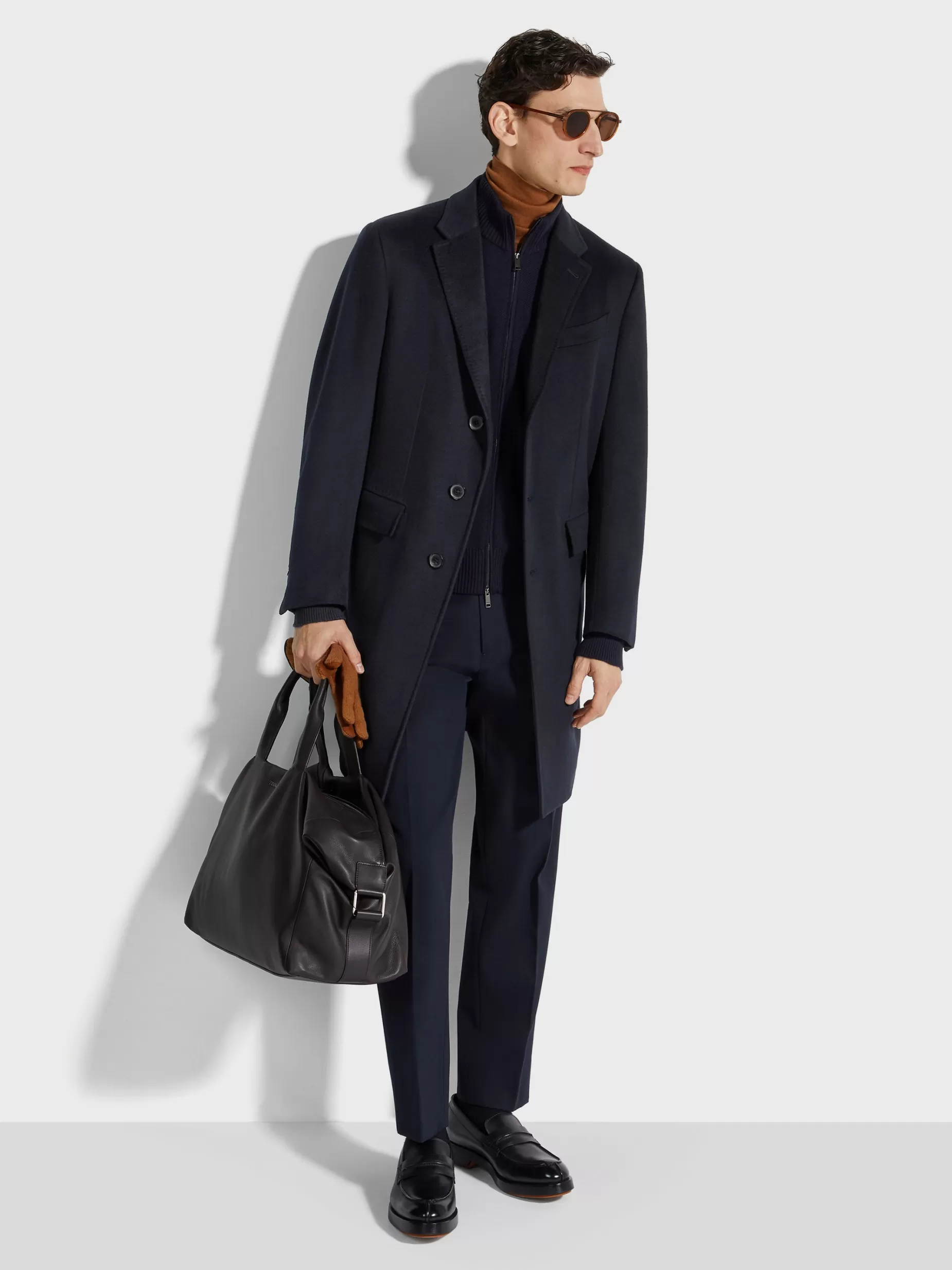 Pardessus en Oasi Cashmere Bleu Marine<ZEGNA Best