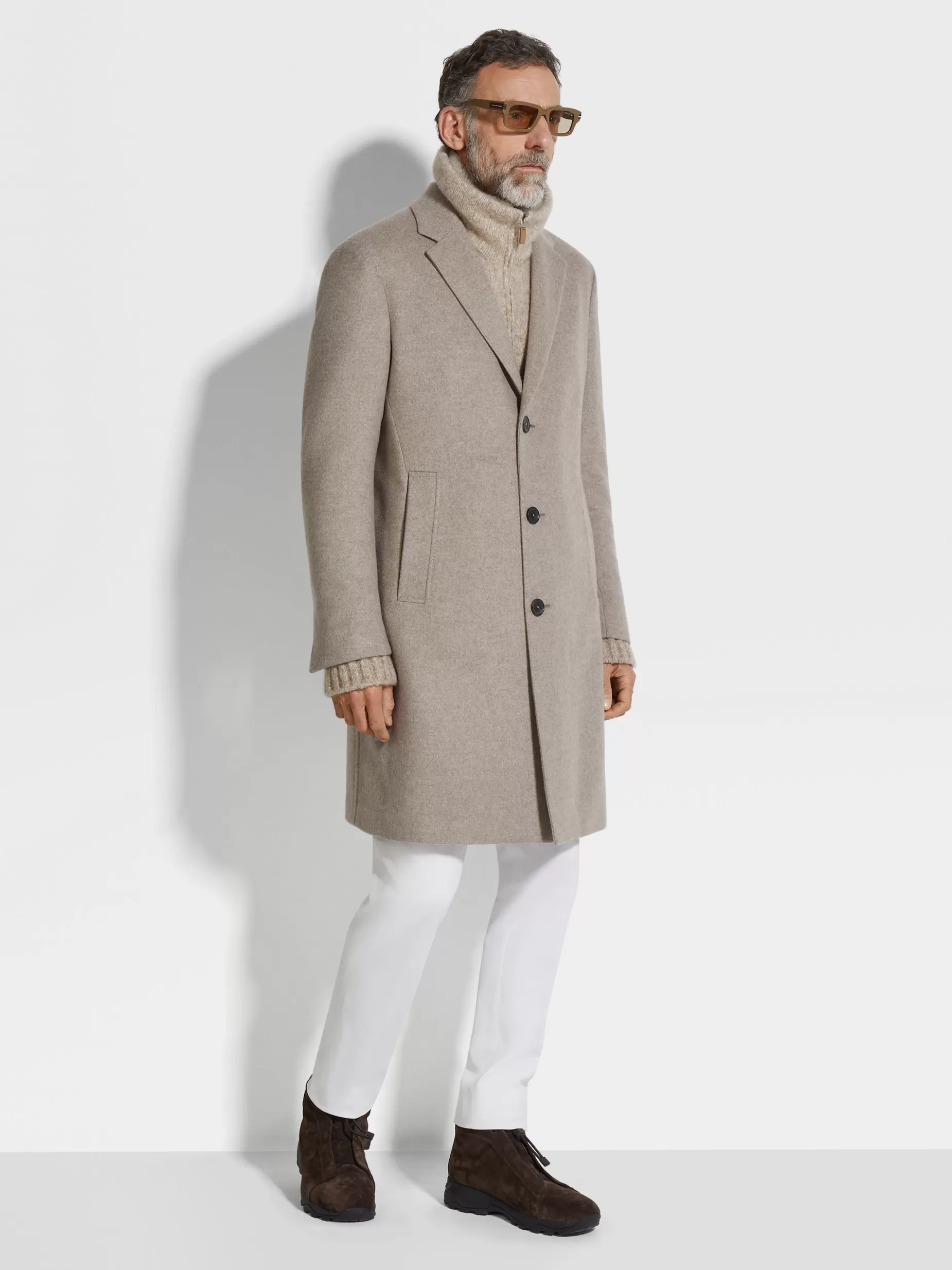 Pardessus en Oasi Cashmere Taupe Clair<ZEGNA Outlet