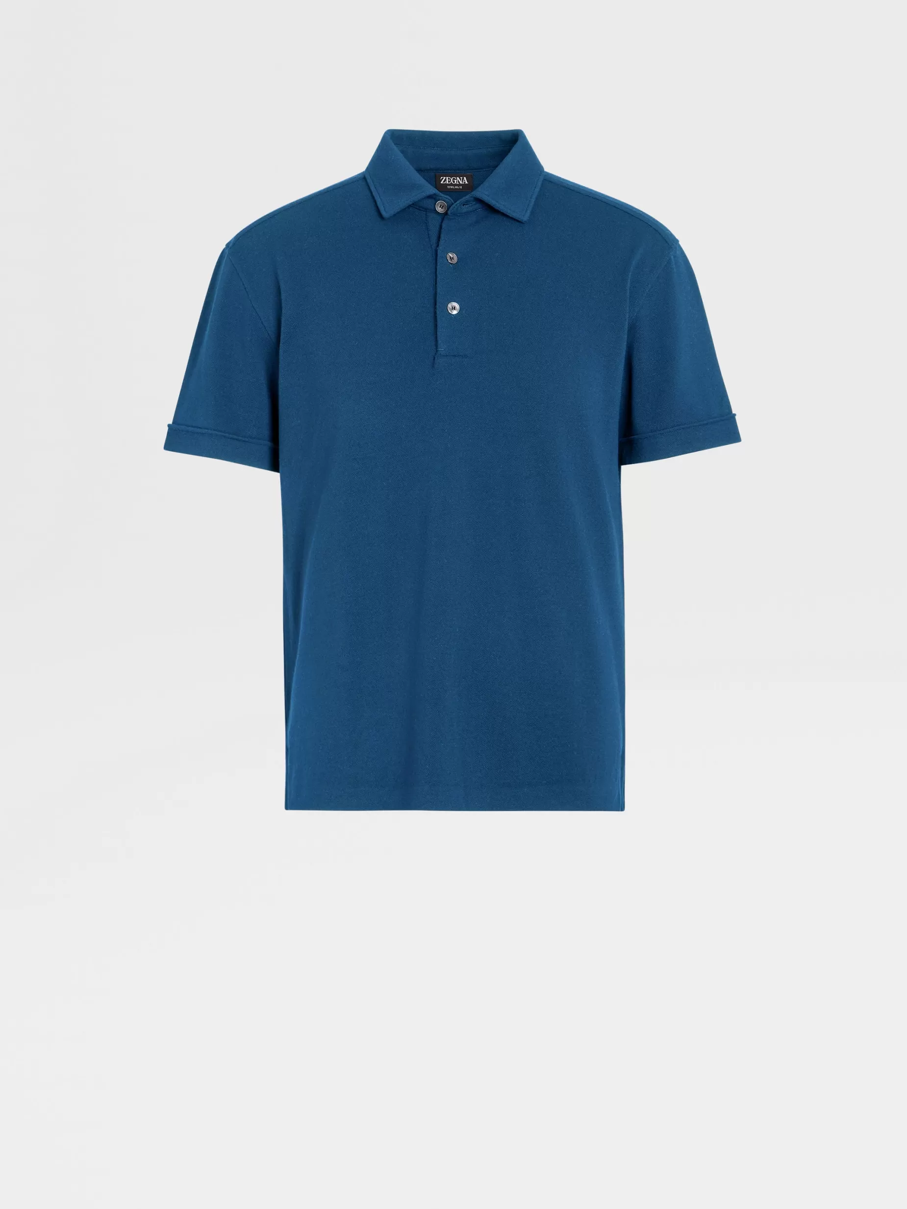 Polo à Manches Courtes en Laine 12milmil12 Bleu Sarcelle Chiné<ZEGNA Flash Sale