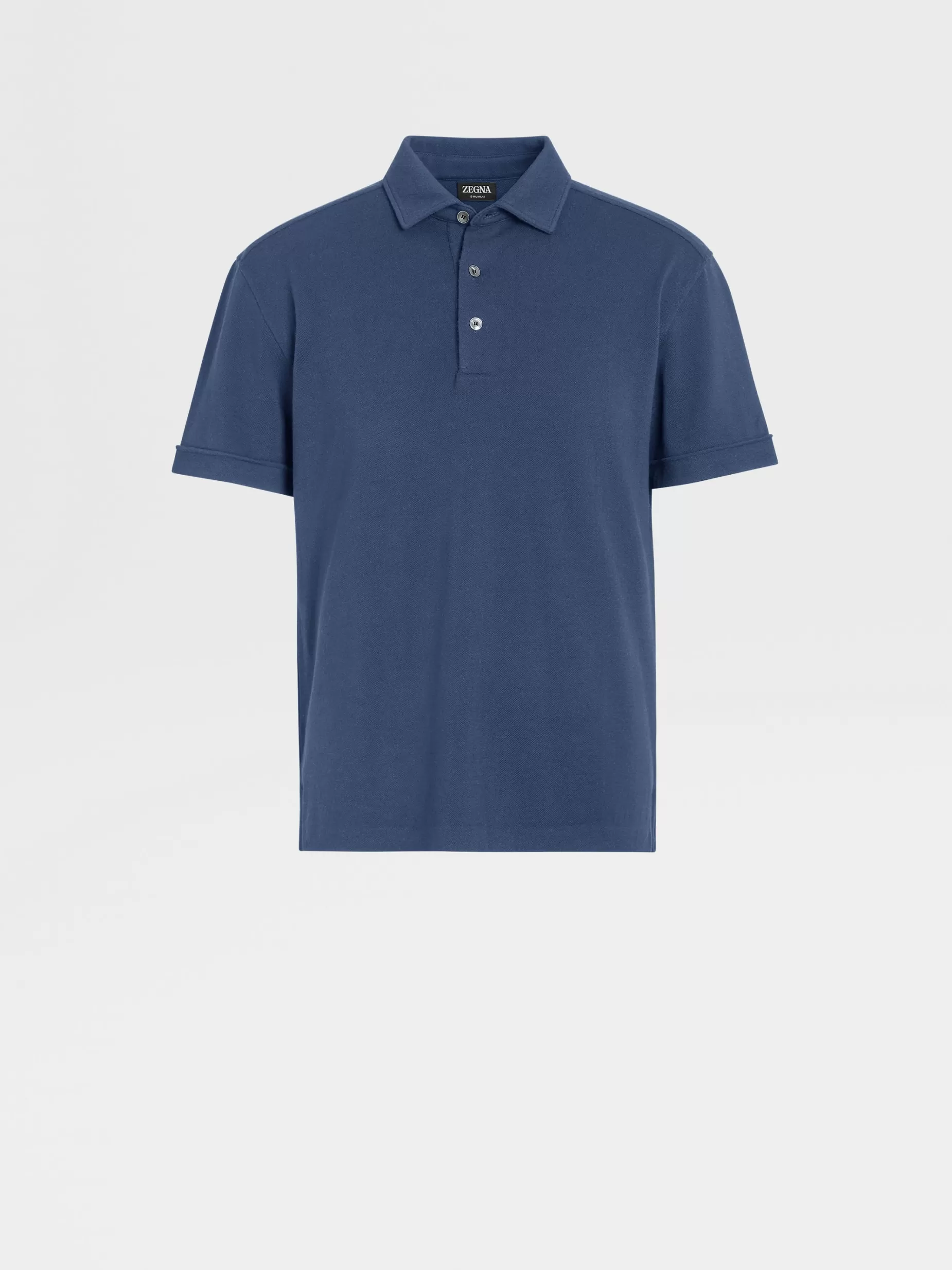 Polo à Manches Courtes en Laine 12milmil12 Bleu Workwear<ZEGNA Outlet