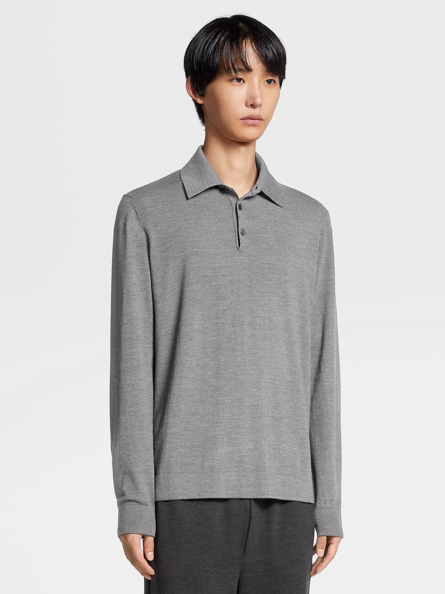 Polo en Laine 12milmil12 Gris Chiné<ZEGNA Best