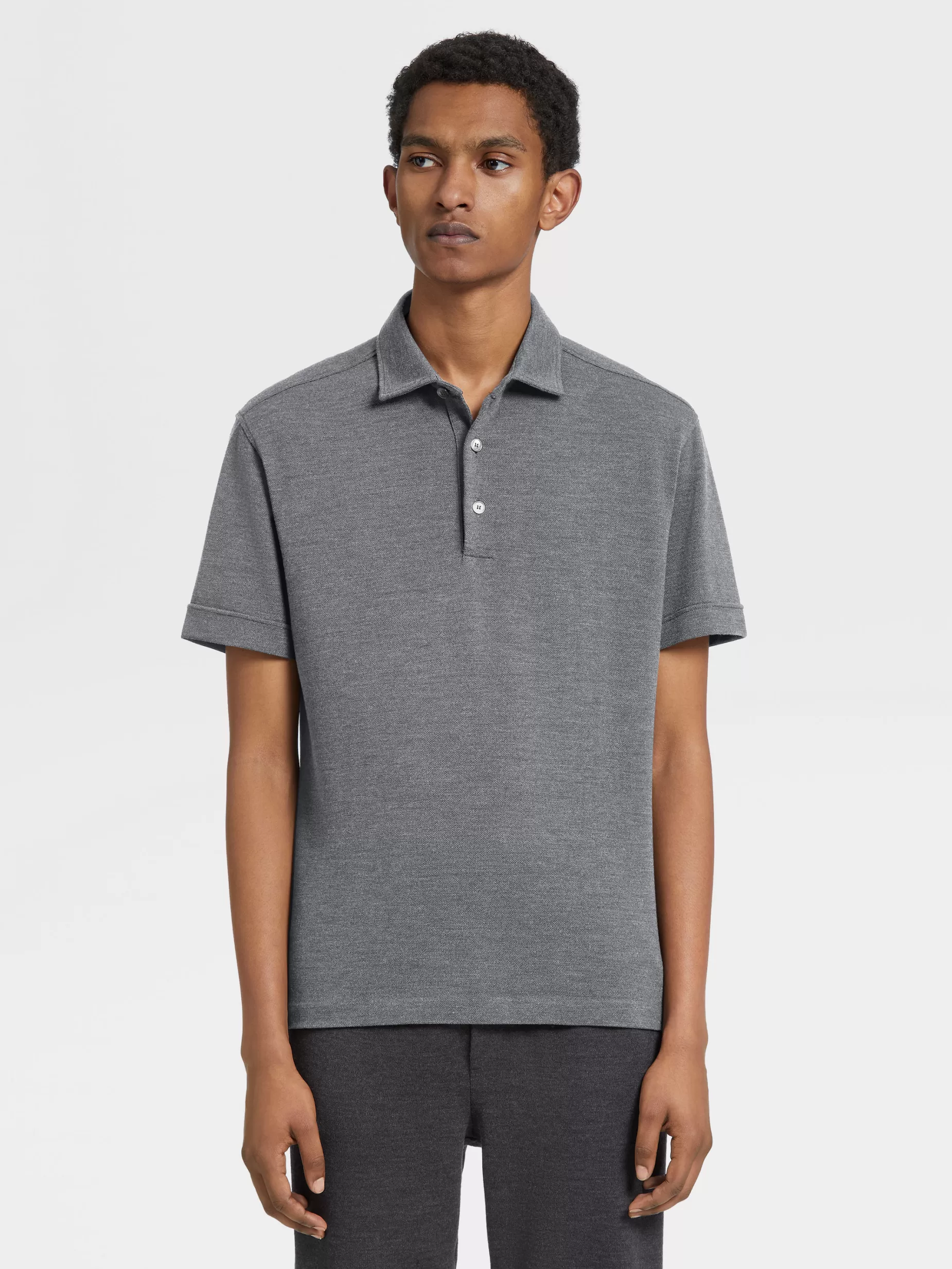 Polo en Laine 12milmil12 Gris Chiné<ZEGNA Fashion