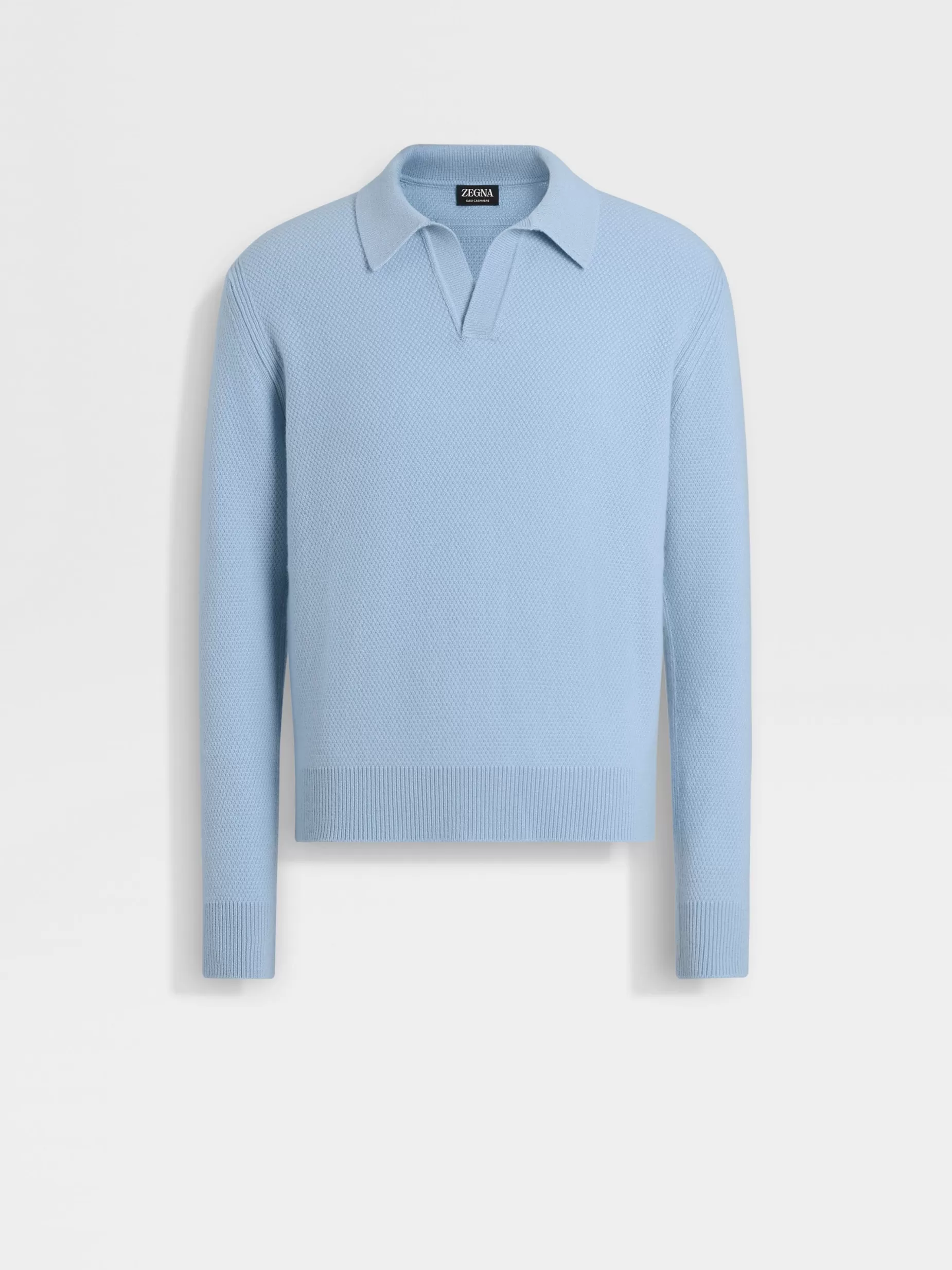 Polo Oasi Cashmere Bleu Clair Chiné<ZEGNA Hot