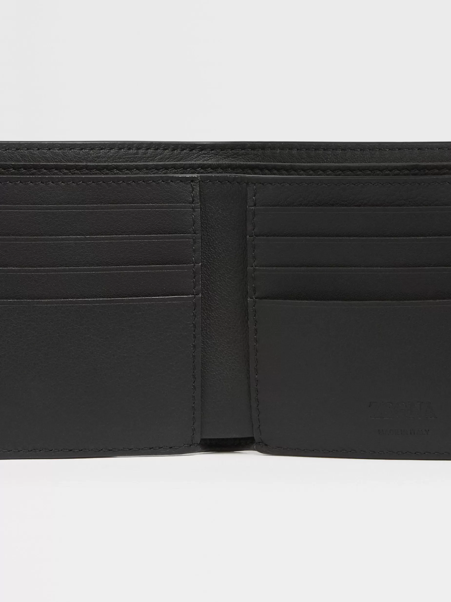 Portefeuille à Deux Volets en Cuir<ZEGNA Shop